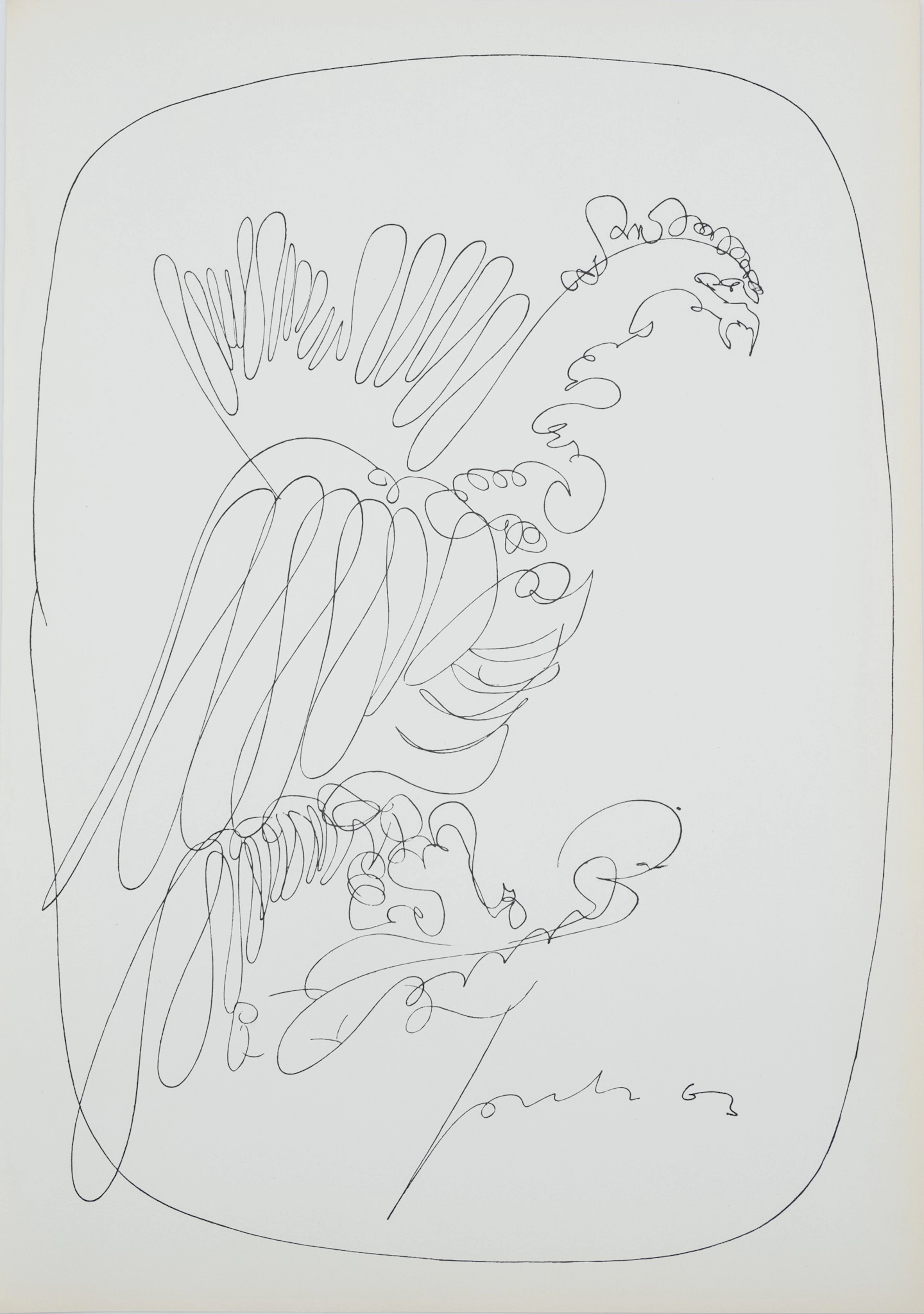 Lucio FONTANA : Le héron - Lithographie signée