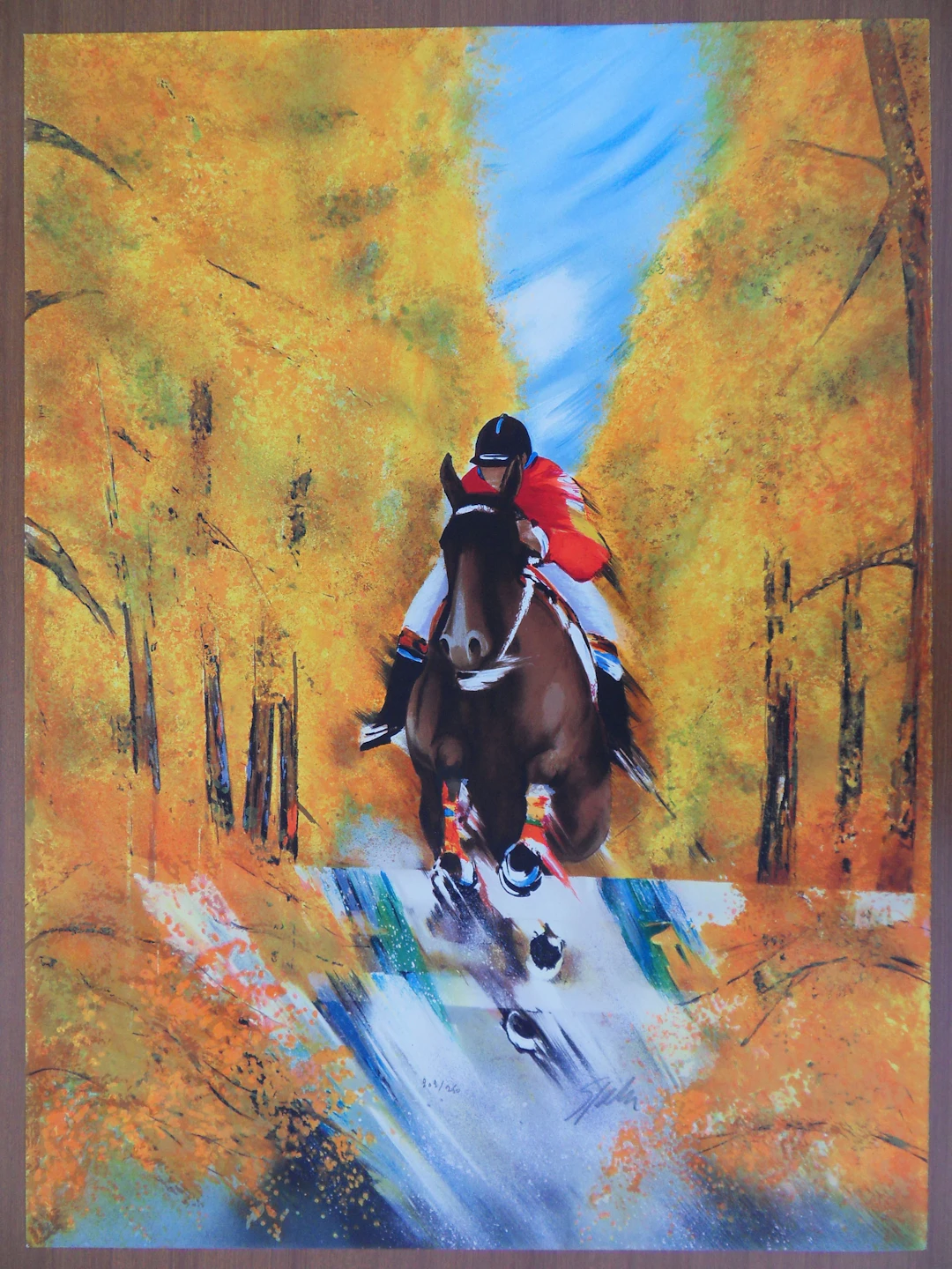 Victor SPAHN : Saut d’obstacle en forêt - Lithographie originale signée