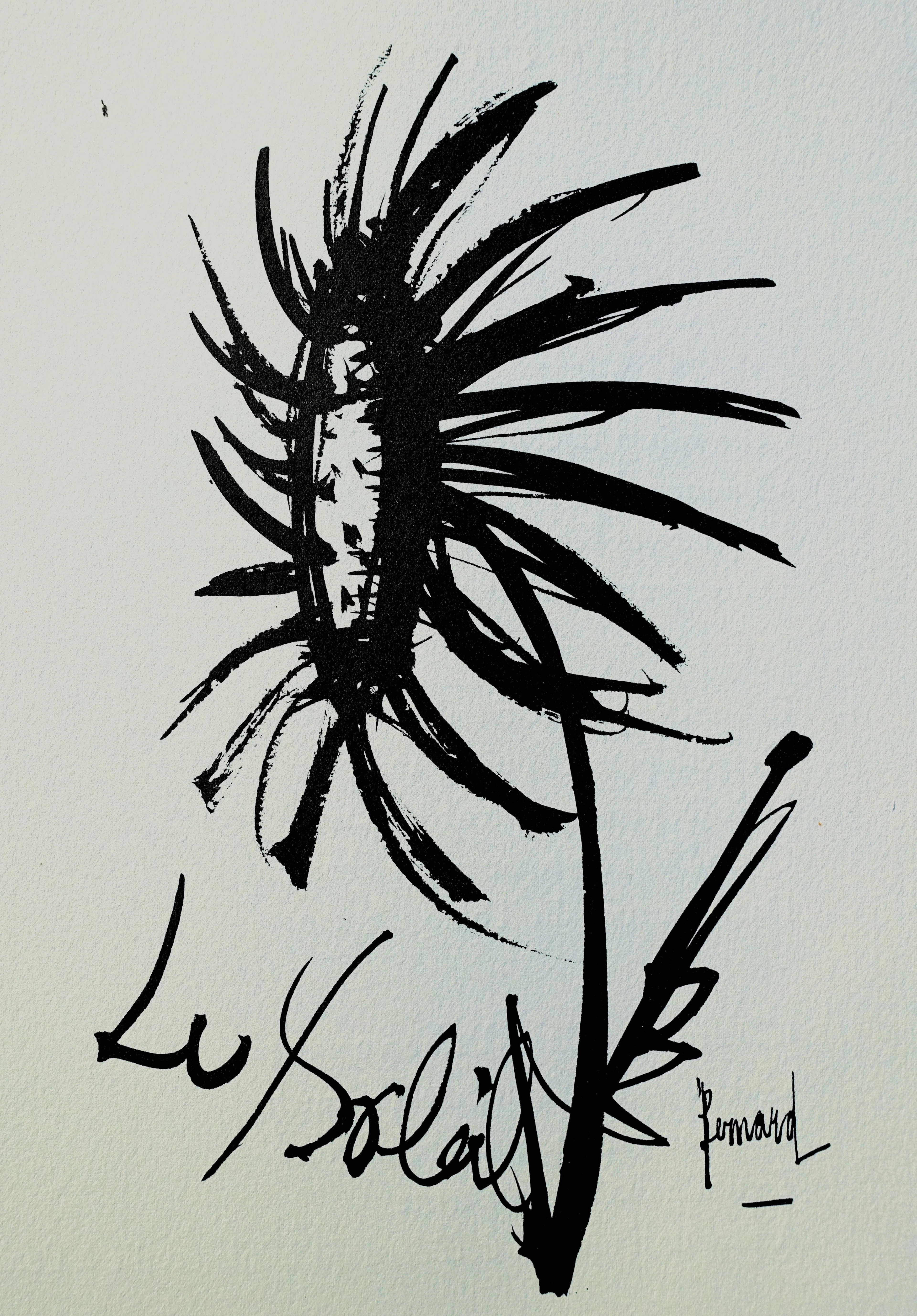 Bernard BUFFET : Le Soleil, Gravure originale signée