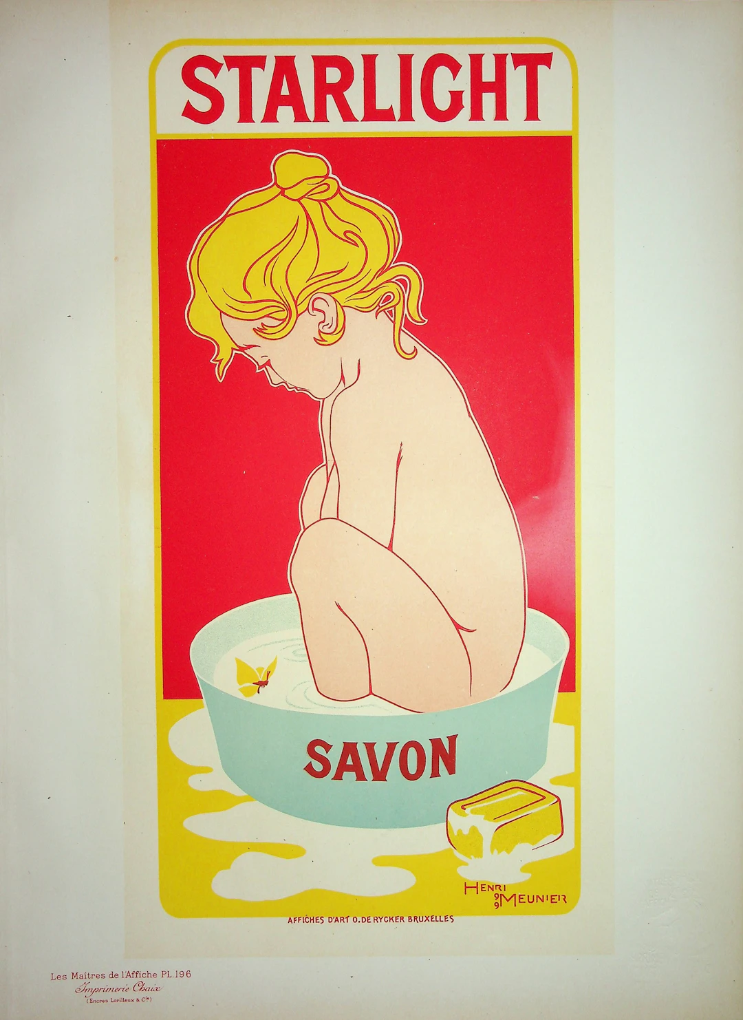 MEUNIER : Savon Starlight, 1900 - Lithographie originale signée