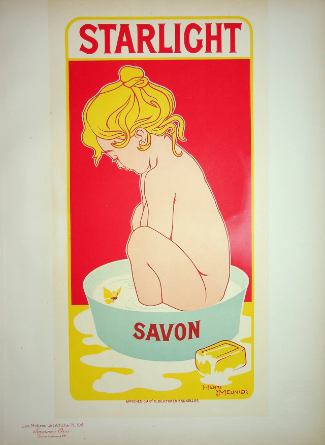 MEUNIER : Savon Starlight, 1900 - Lithographie originale signée