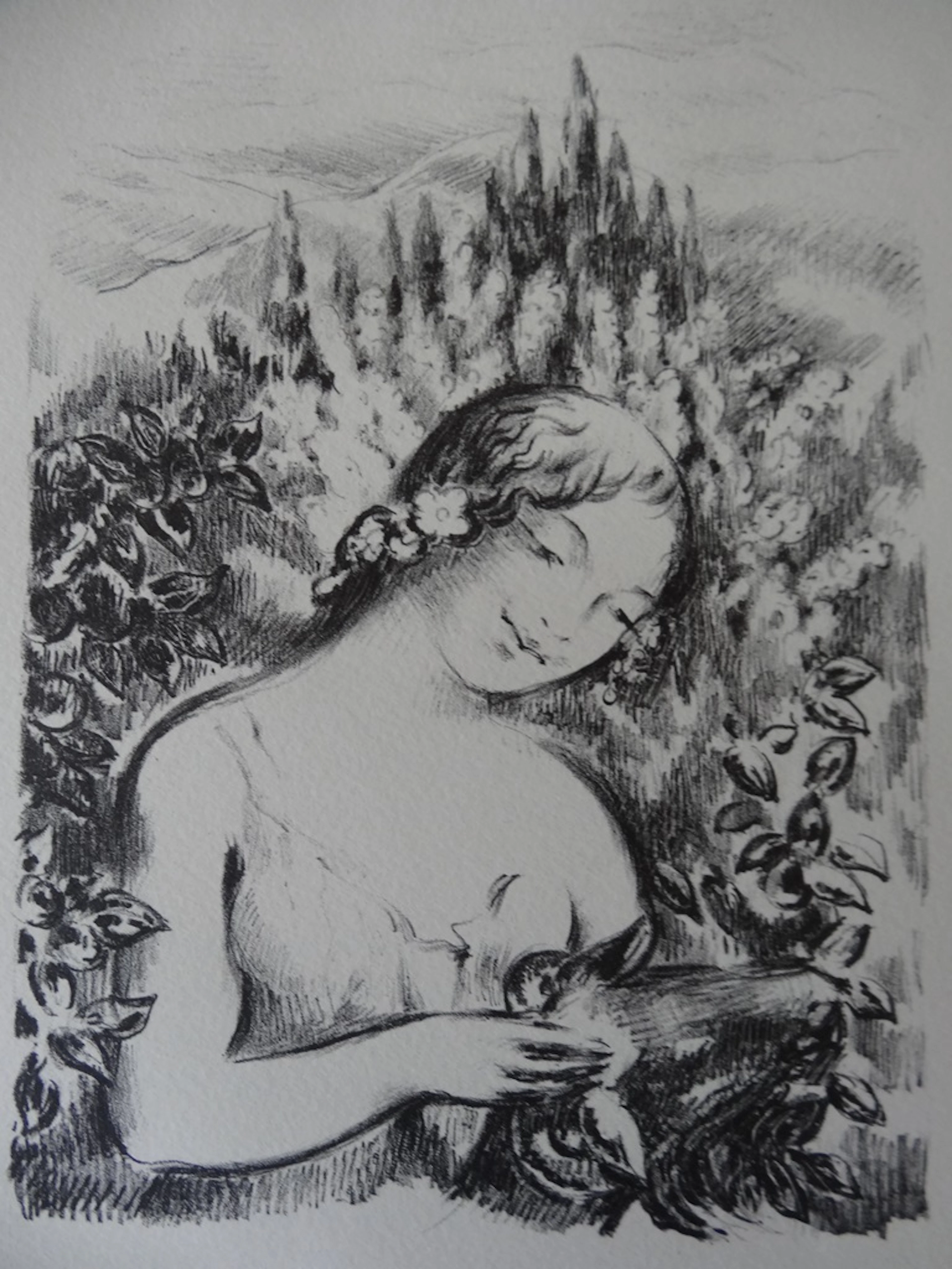 René PIOT : Belle des champs - Lithographie originale, 1930