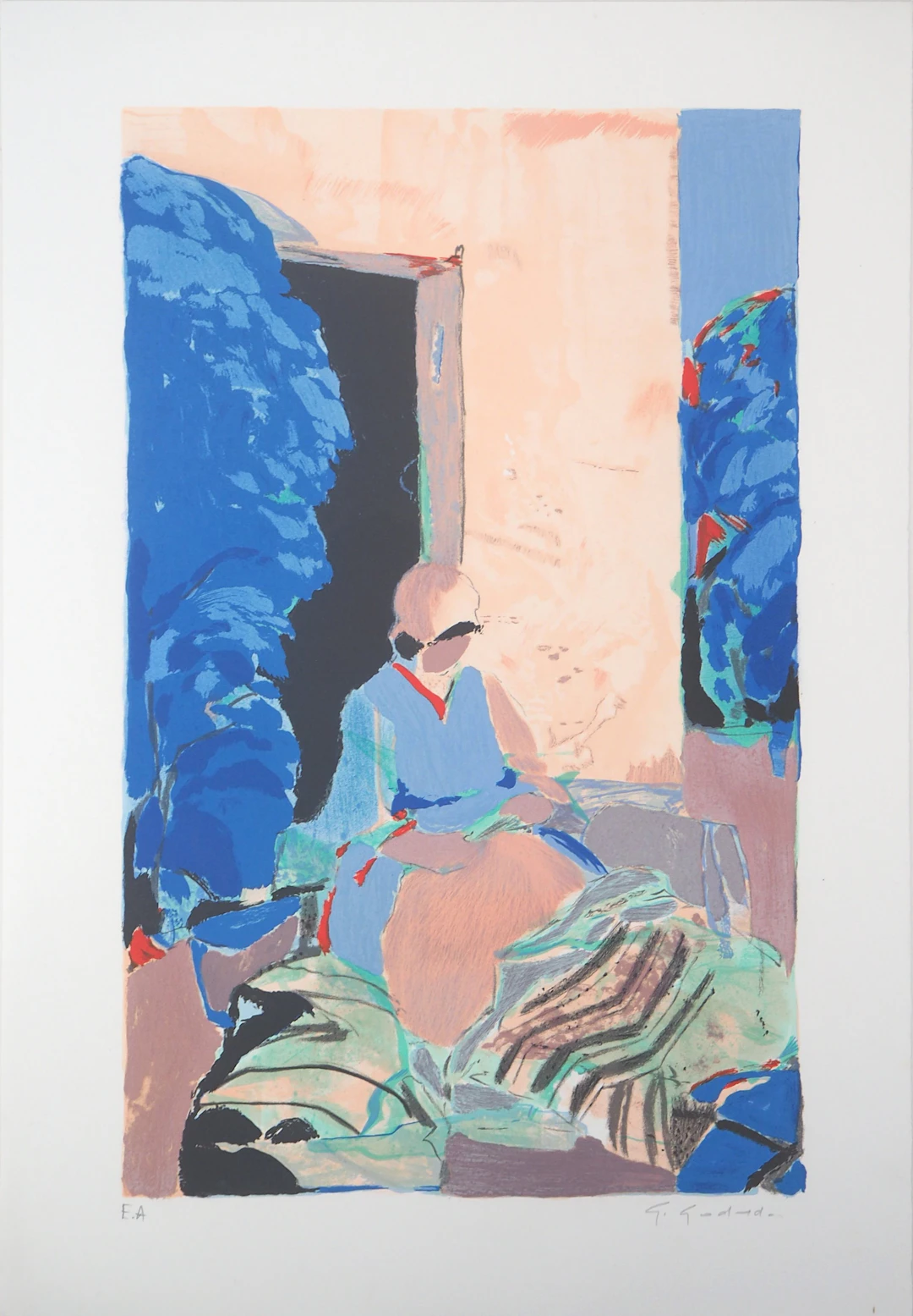 Gabriel GODARD : La Paysanne - Lithographie originale signée