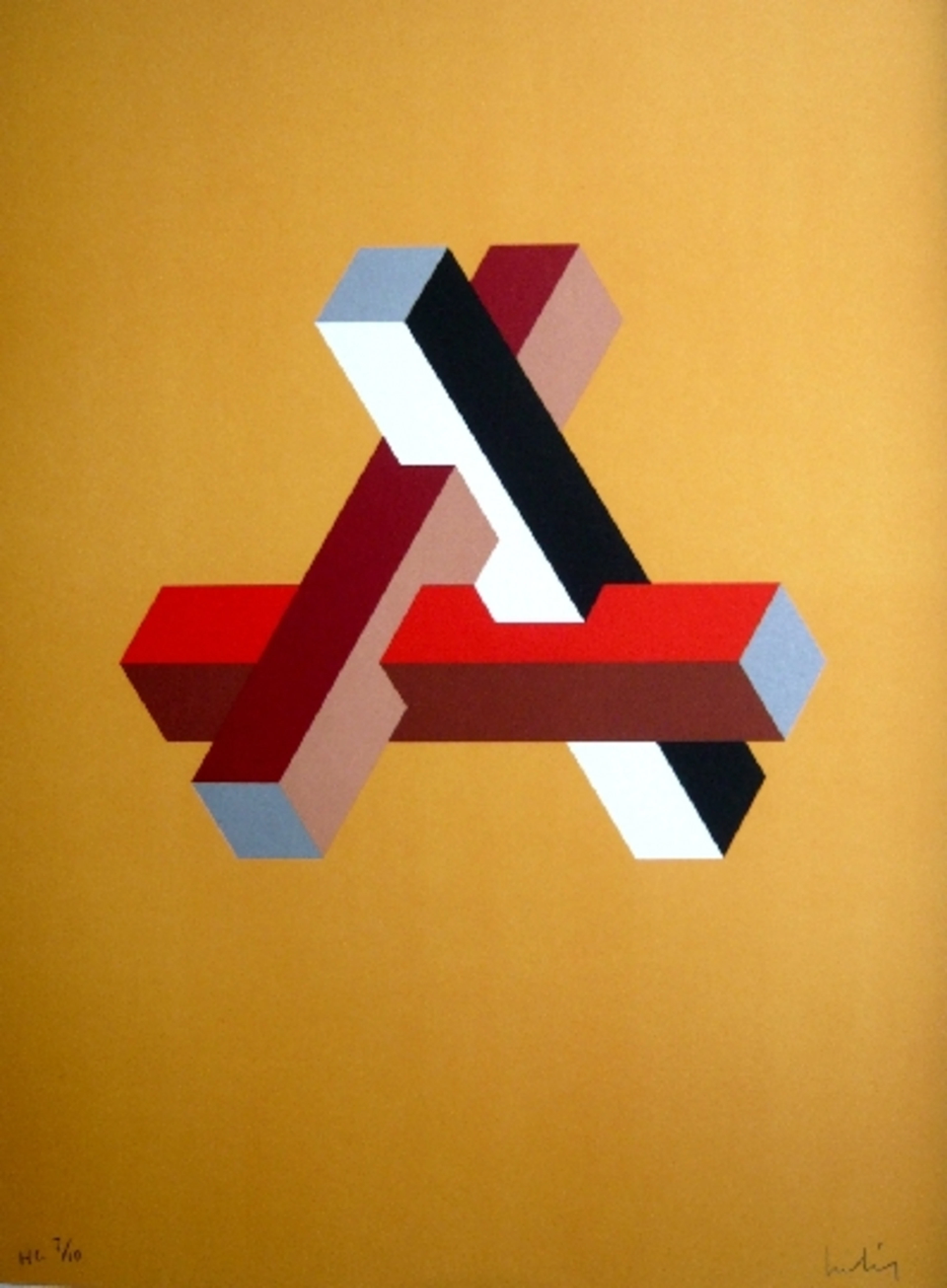 Josep MOLINS - Falsaciones del triangulo de Penrose 11, Lithographie