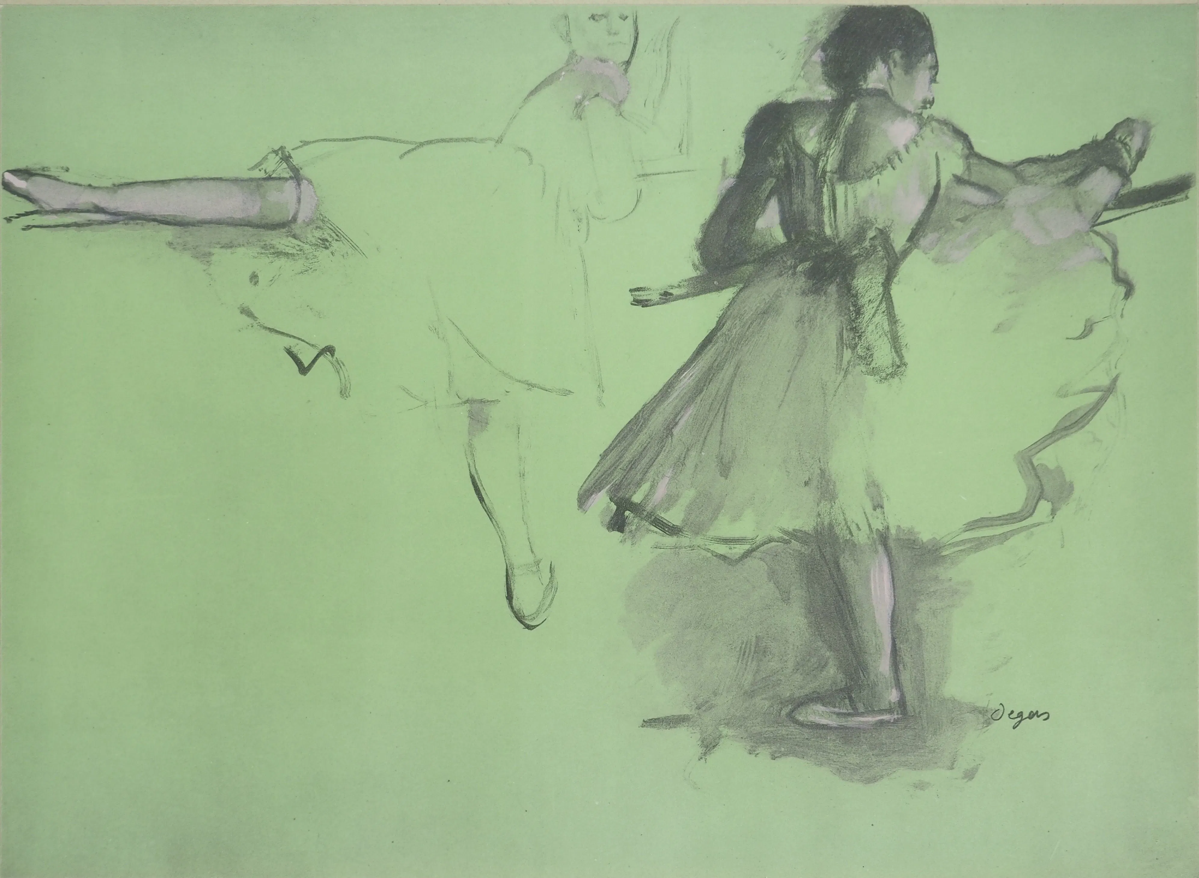 Edgar DEGAS : Danseuses à la barre d’échauffement, Lithographie et
