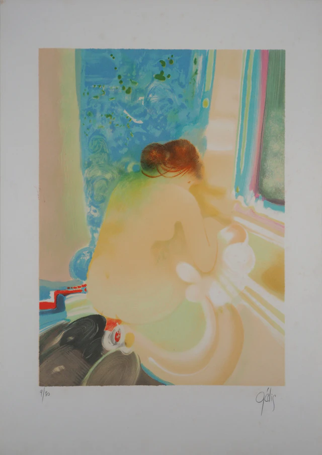 Daniel GELIS : Modèle intimidé - Lithographie Originale Signée