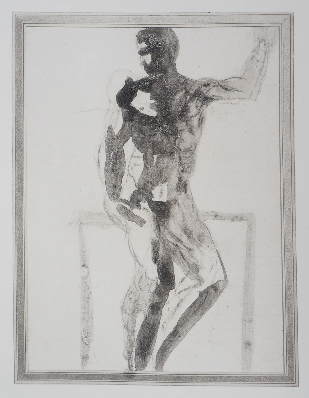 Auguste RODIN : Etude d’homme, Gravure