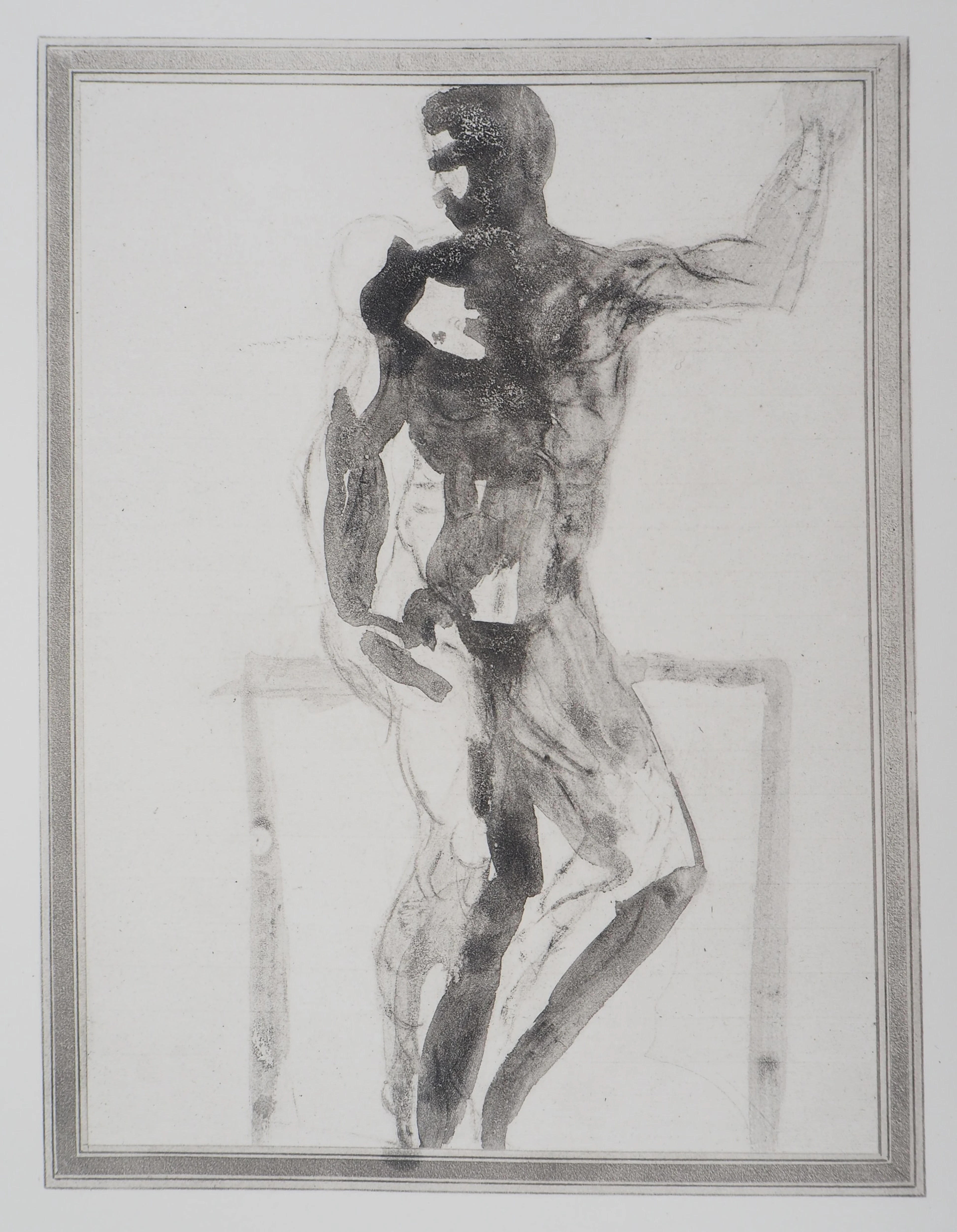 Auguste RODIN : Etude d’homme, Gravure