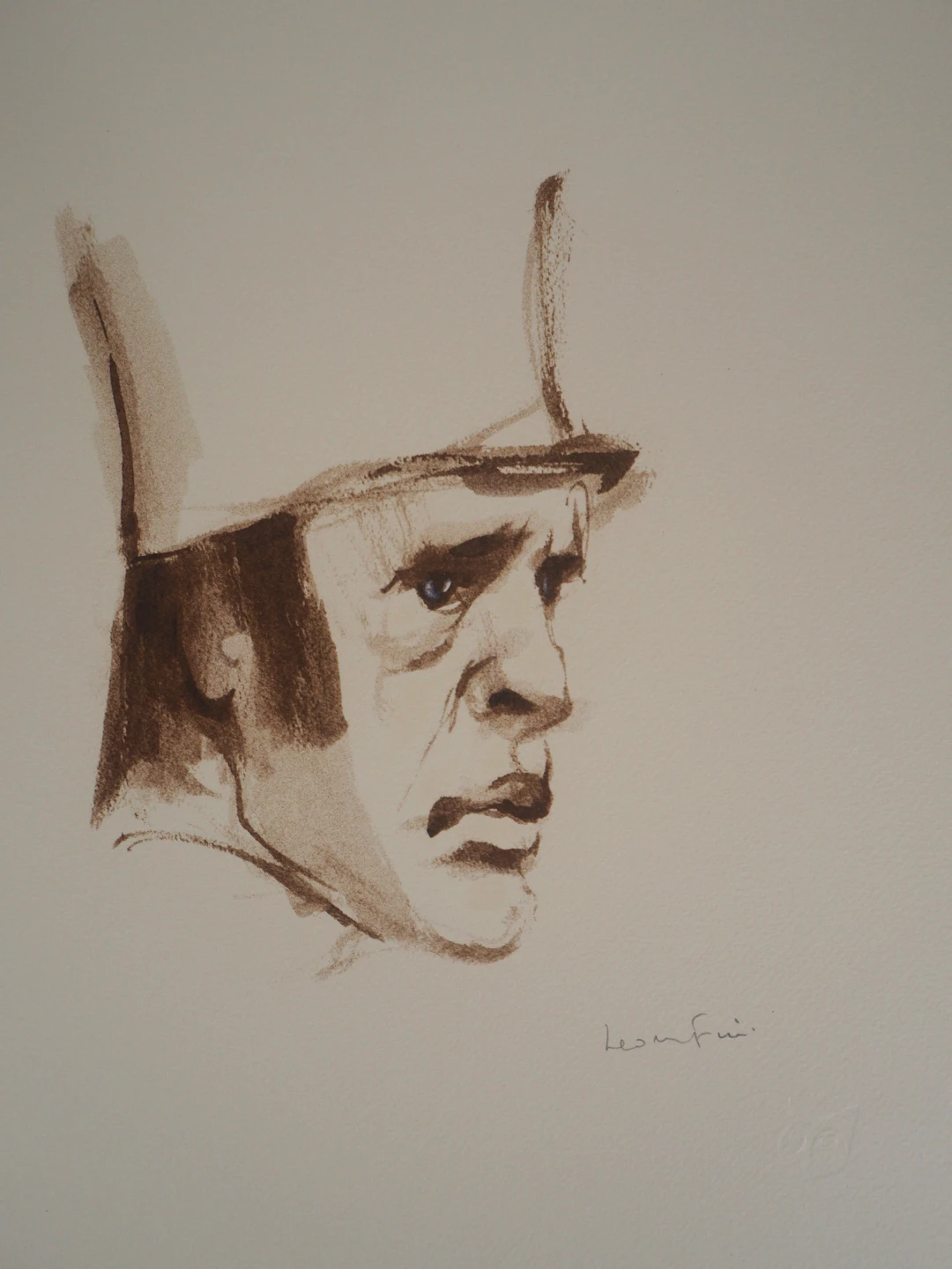 Léonor FINI : Homme au képi - Lithographie originale Signée