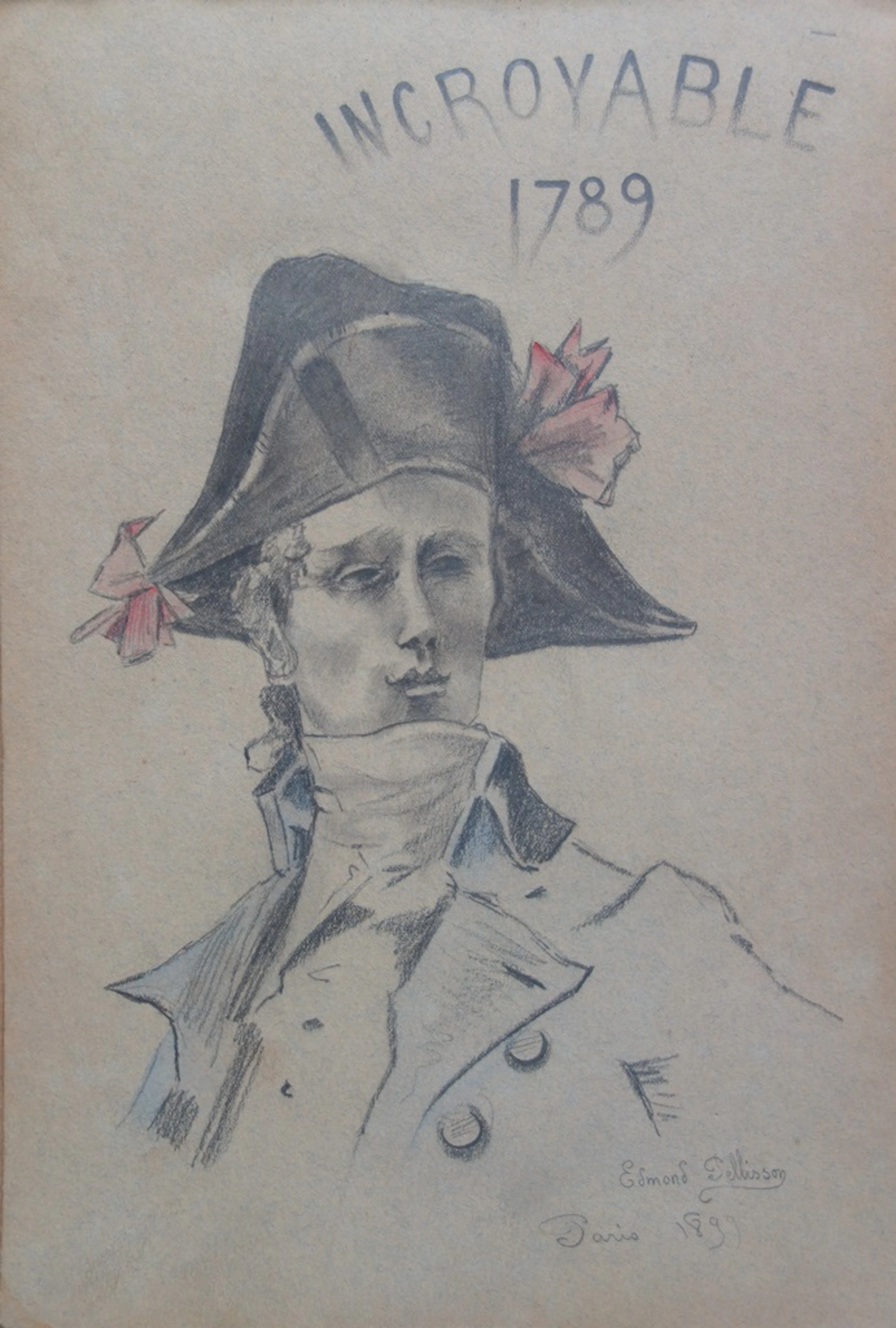 Edmond PELLISSON : Révolution, Incroyable 1789 - Dessin original signé