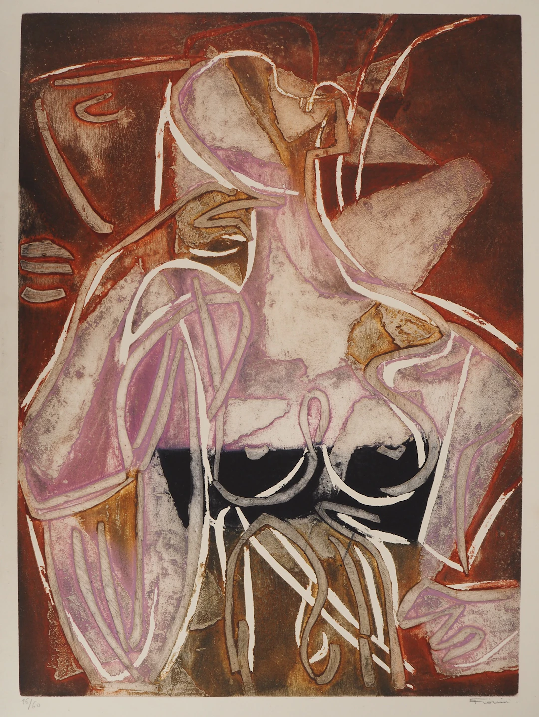Marcel FIORINI (1922-2008), Nu féminin figuratif - Gravure originale
