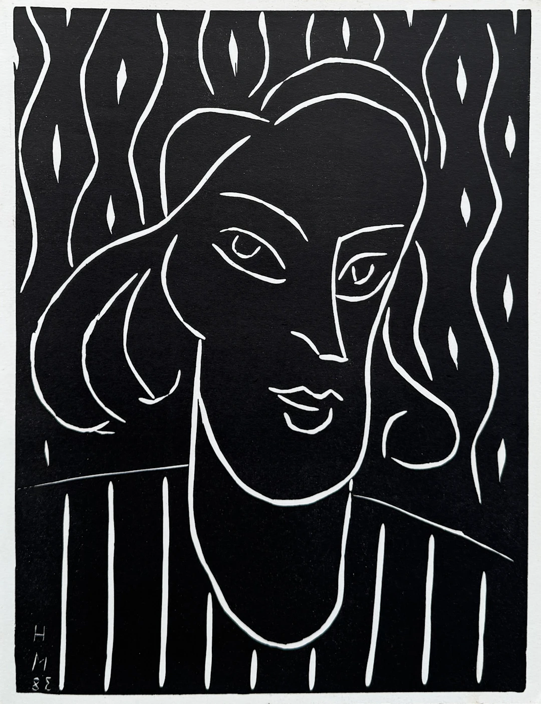 Henri MATISSE - Teeny, portrait de jeune fille - Linogravure signée