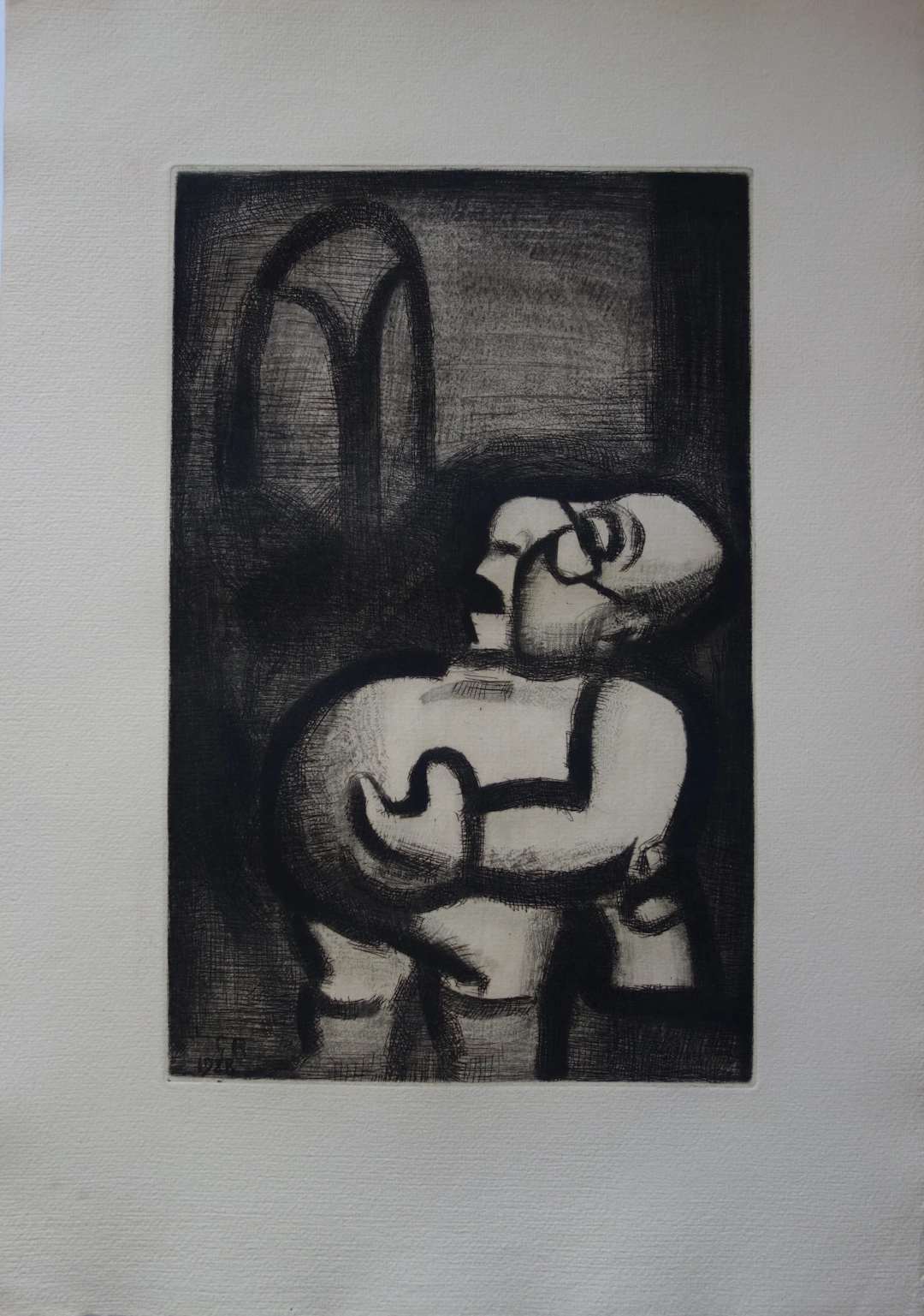 Georges ROUAULT: Un drôle de petit homme, 1928, gravure originale signée
