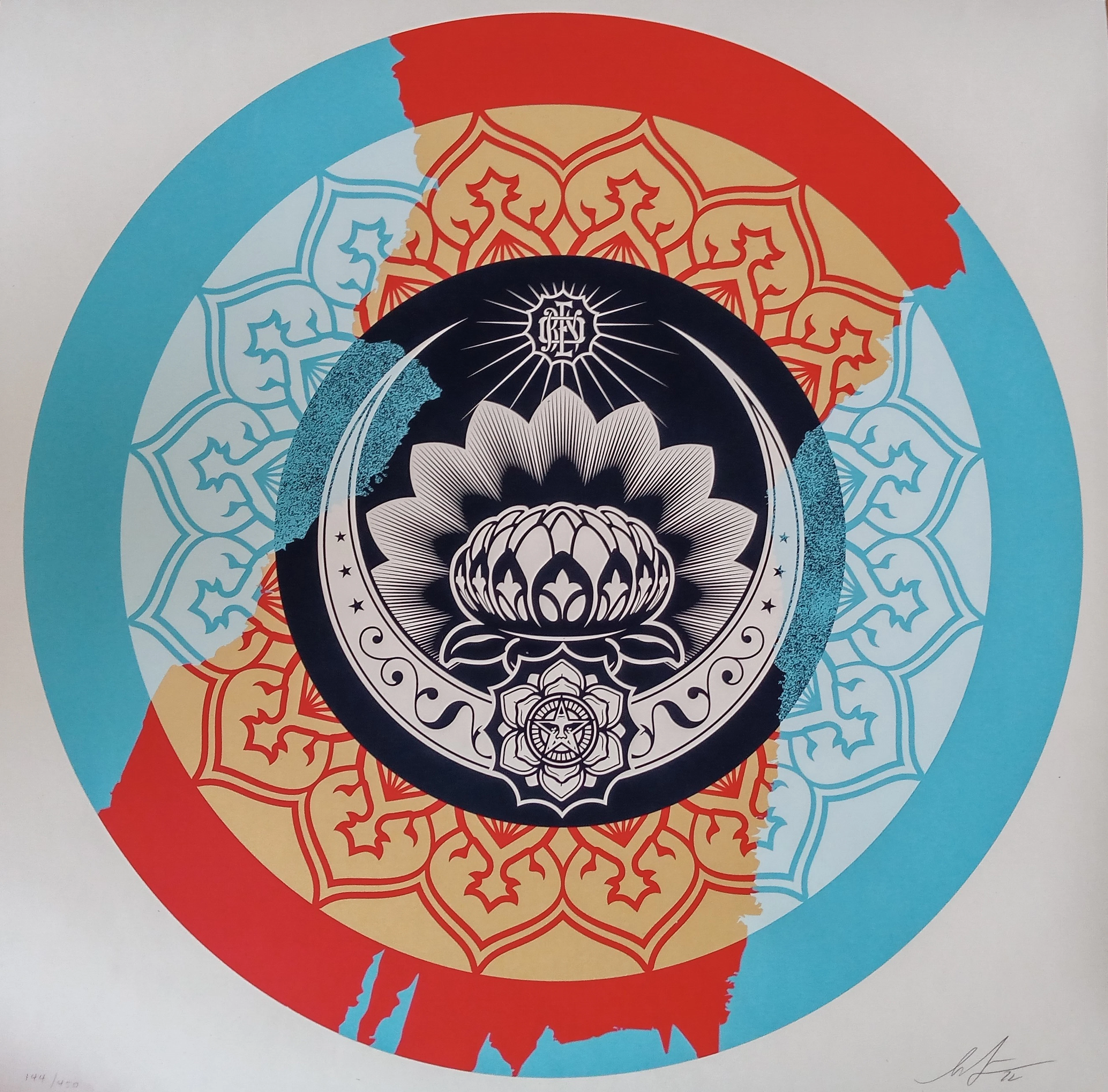 Shepard FAIREY (Obey) - Lotus Ornament Target - Sérigraphie