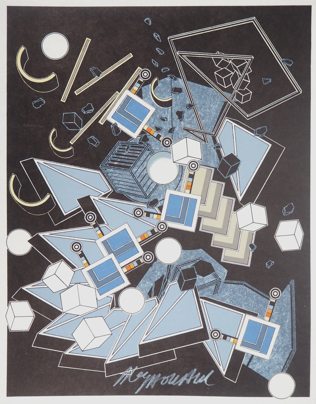 Alain LE YAOUANC : Eclatement surréaliste - Lithographie originale signée