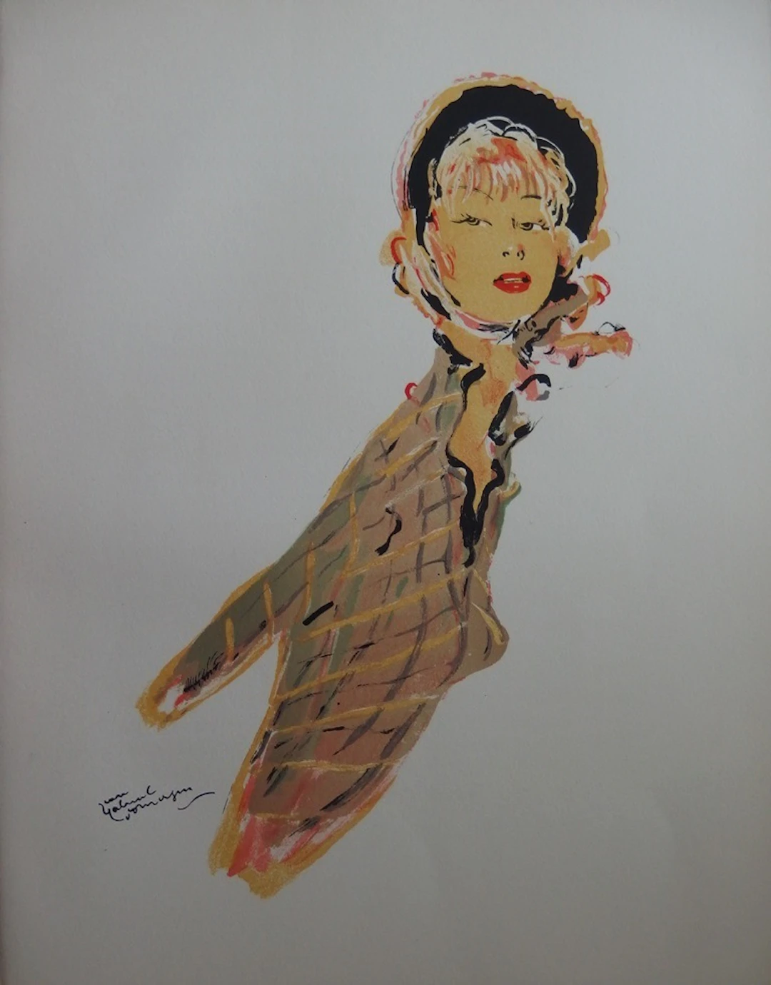 Jean-Gabriel DOMERGUE - La fleuriste, Lithographie originale signée