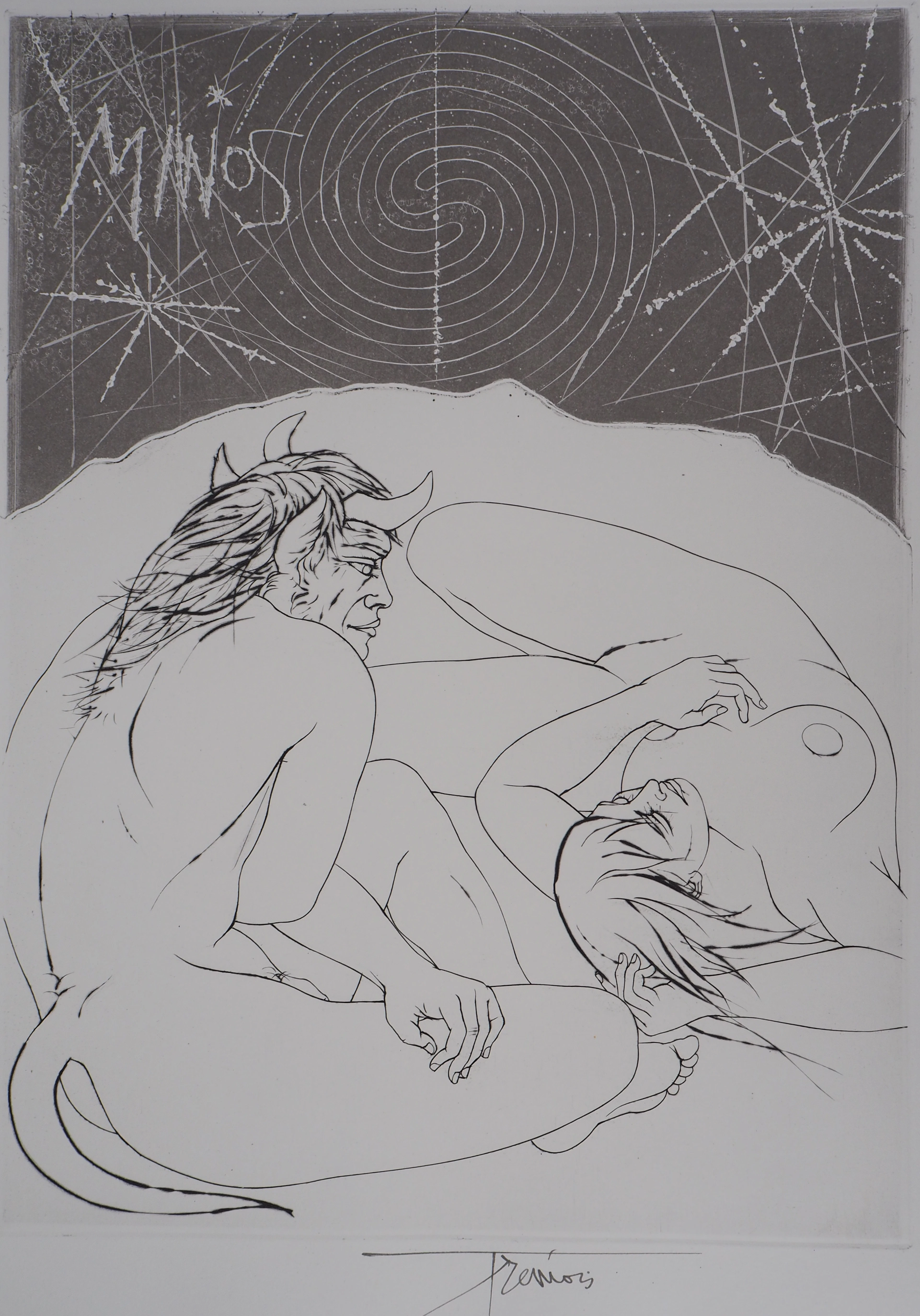 Pierre-Yves TRÉMOIS : Minos - Gravure Originale Signée