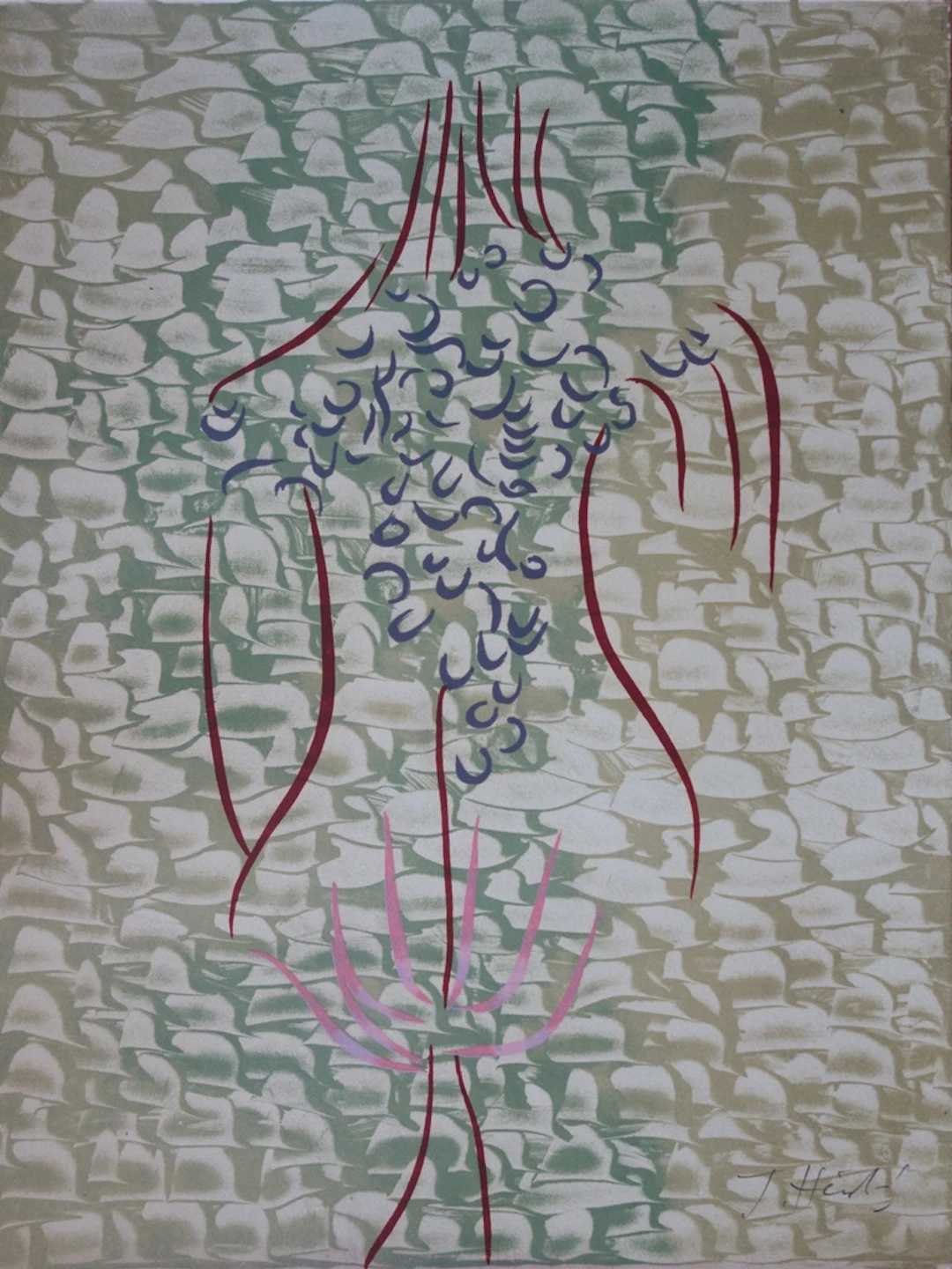 Jacques HEROLD : Femme-fleur - Lithographie signée au crayon
