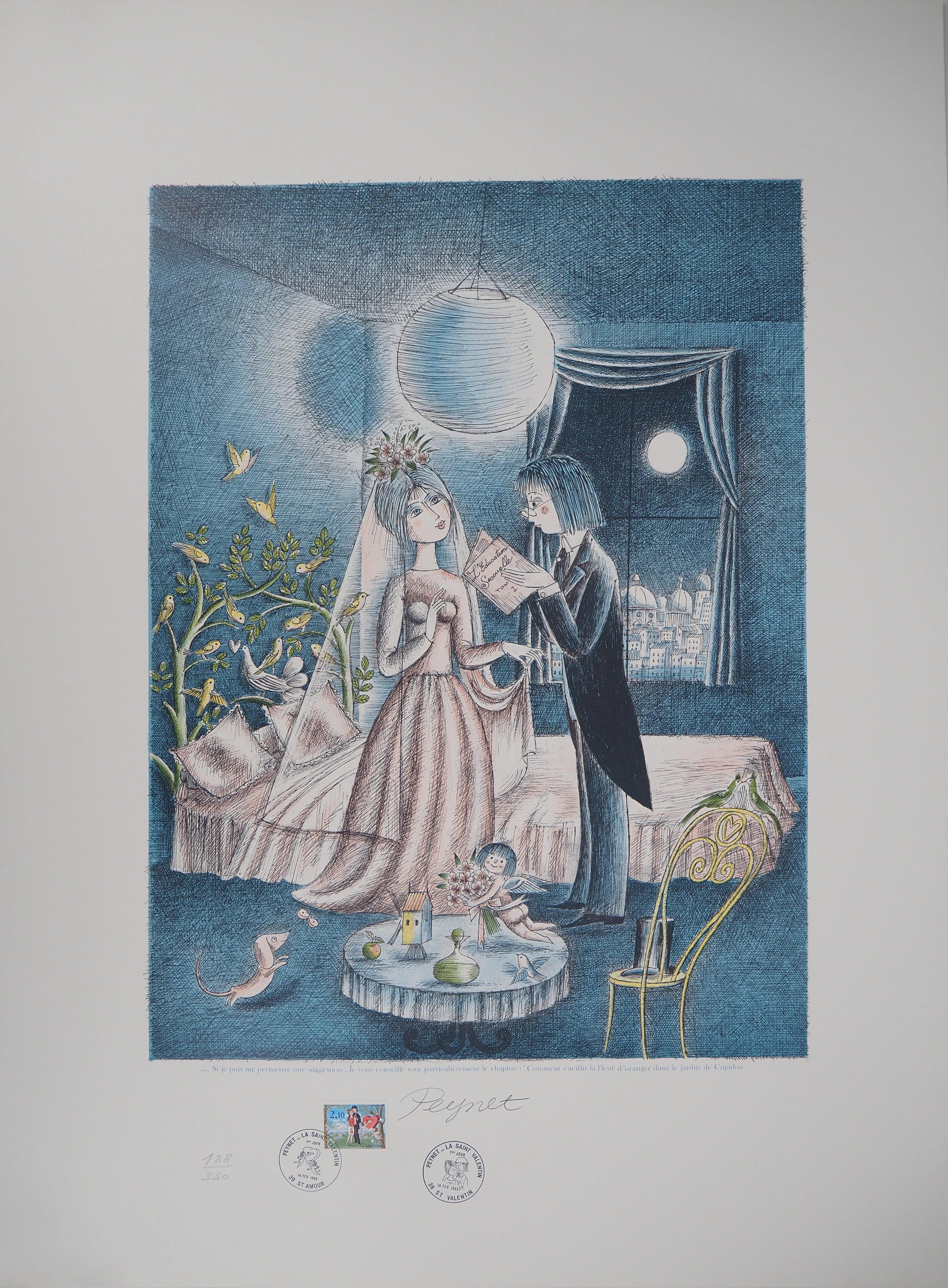 Raymond Peynet - Les amoureux : le jardin de Cupidon - Lithographie