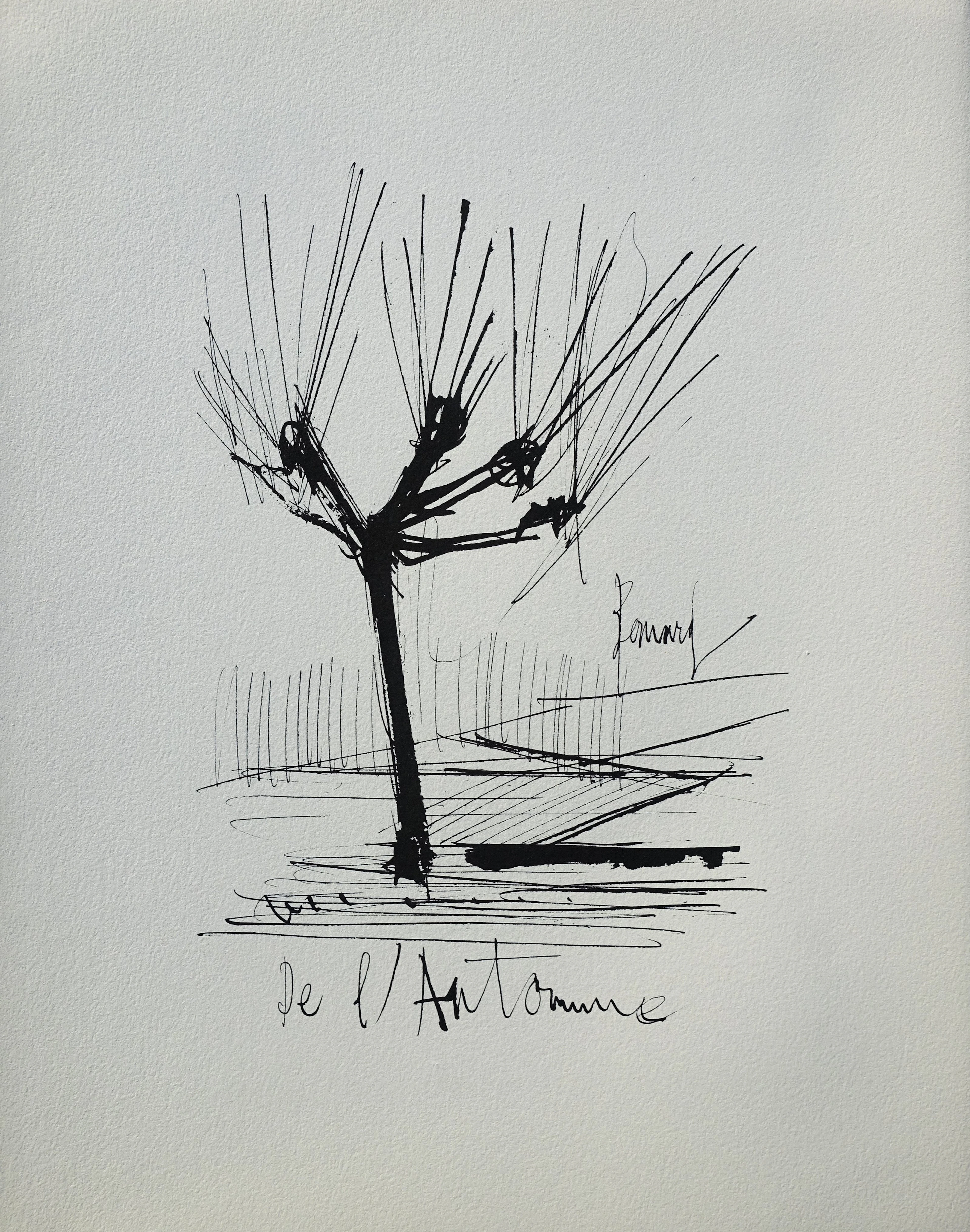 Bernard BUFFET : Automne, Gravure originale signée