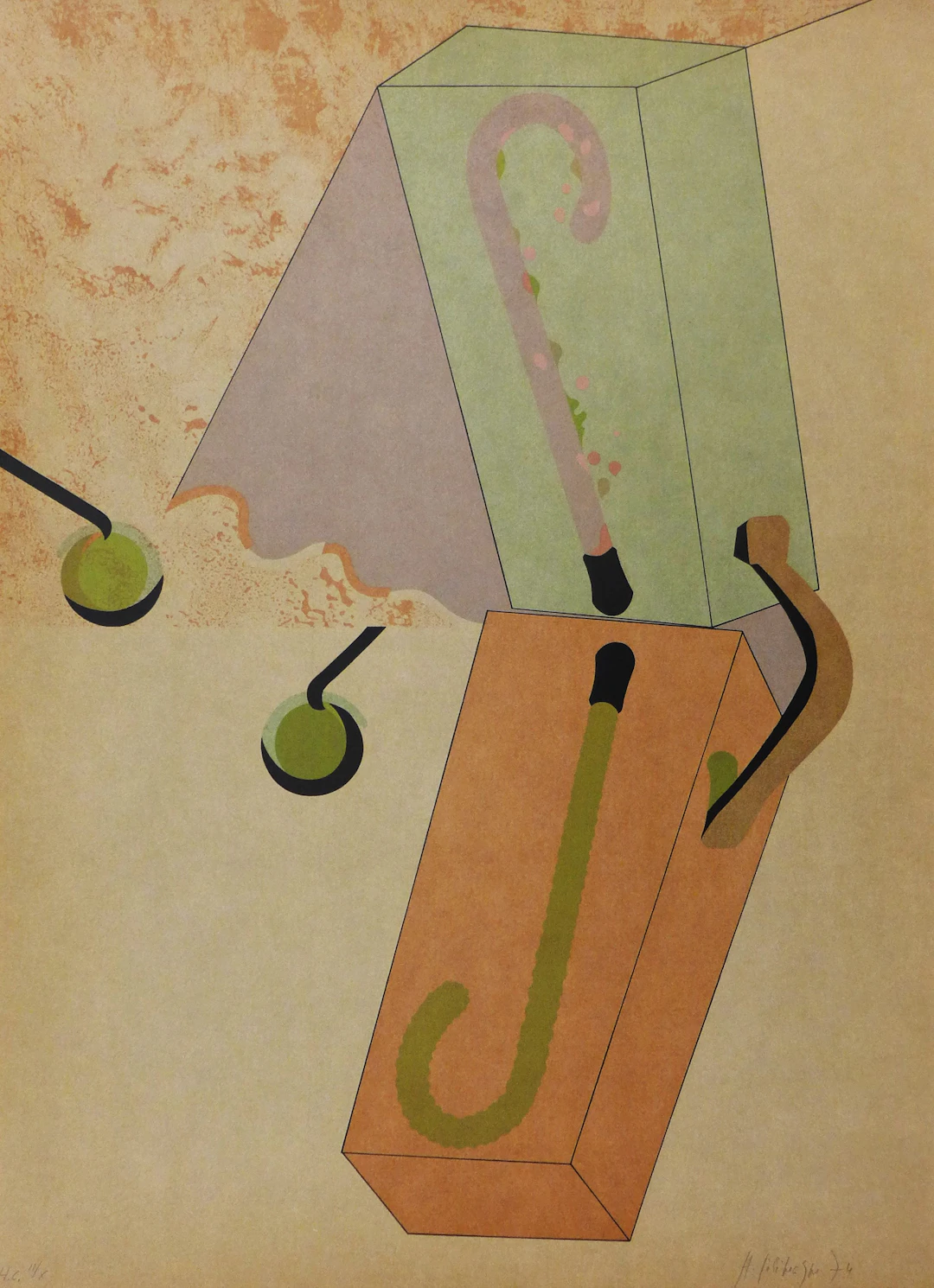 Hervé TÉLÉMAQUE - Lame de fond, 1974 - Lithographie signée au crayon