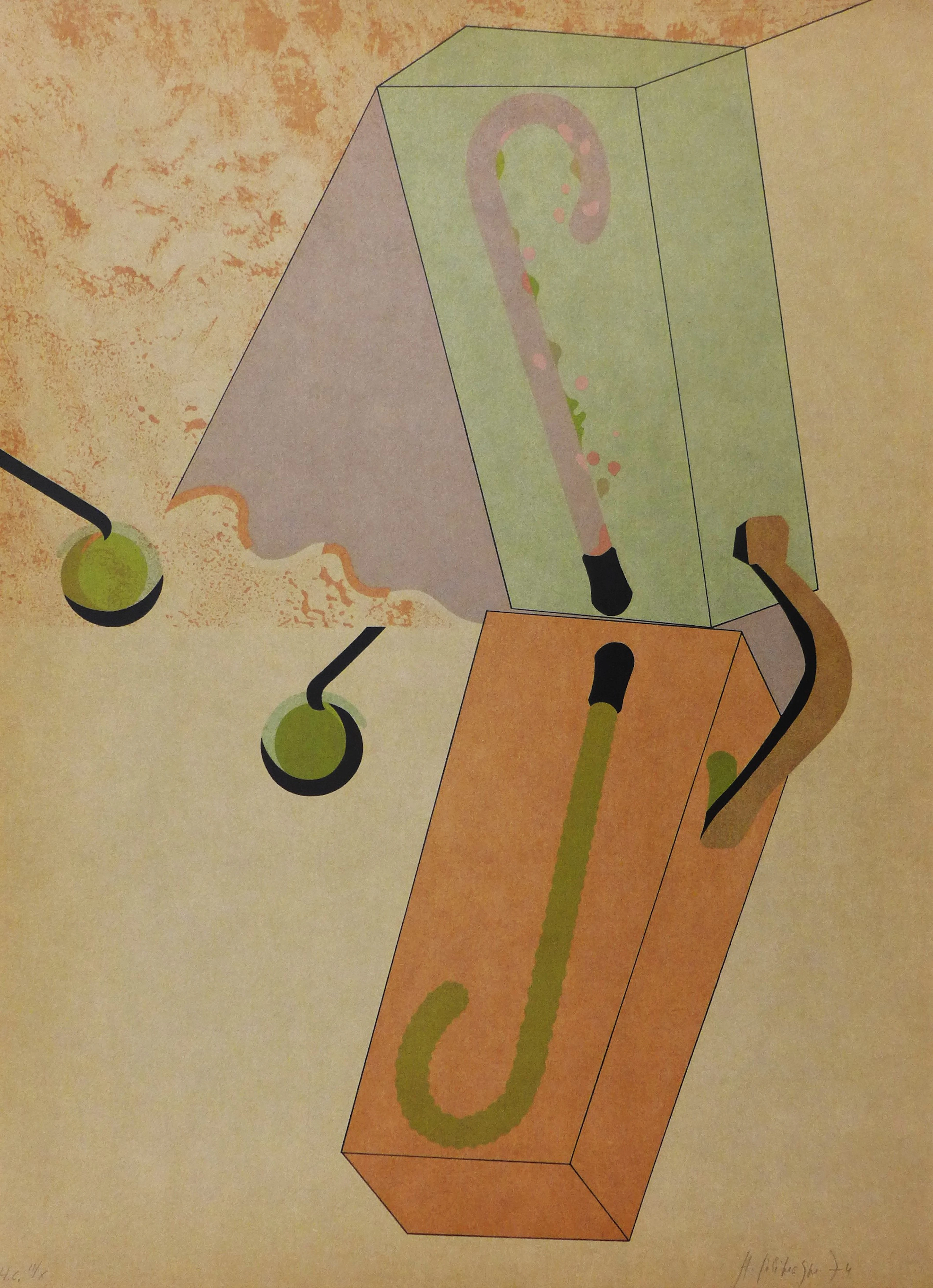 Hervé TÉLÉMAQUE - Lame de fond, 1974 - Lithographie signée au crayon
