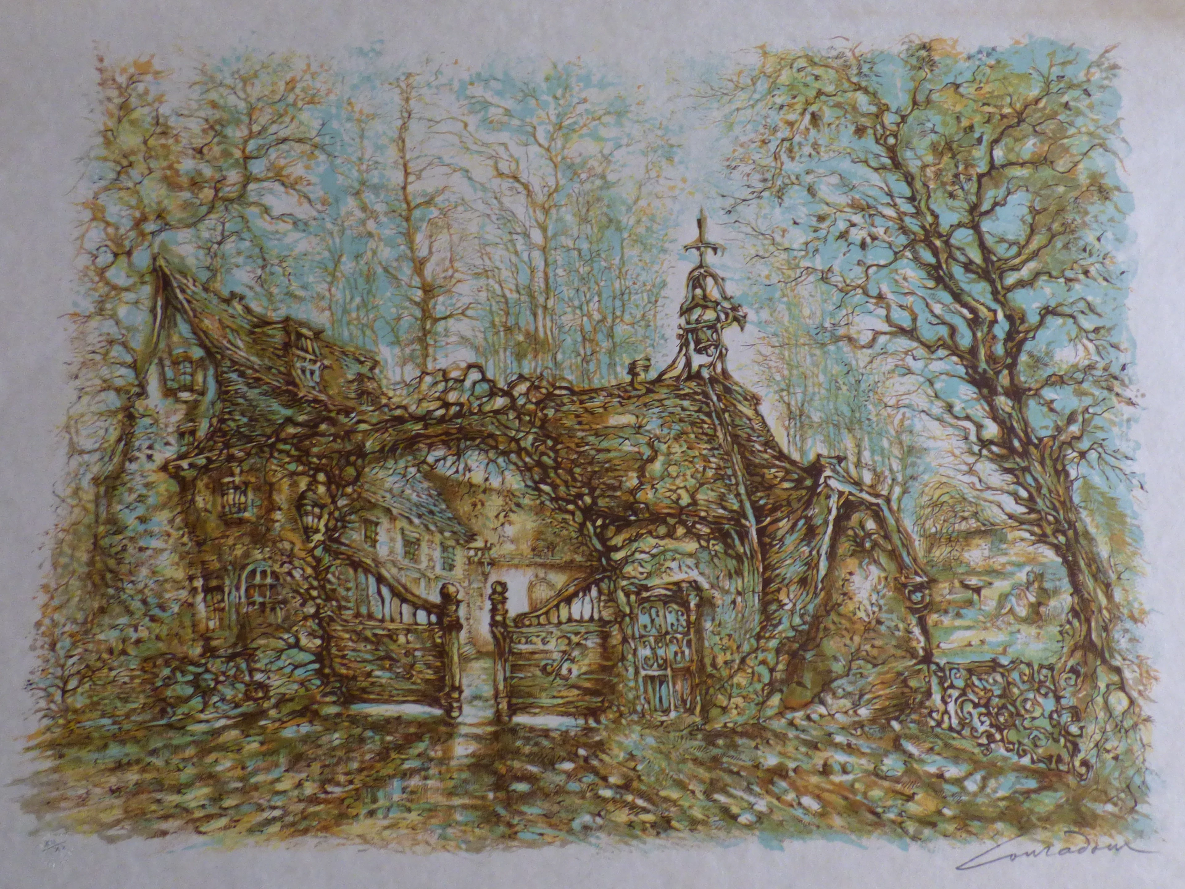 Daniel LOURADOUR - La ferme enchantée, circa 1970 - Lithographie originale