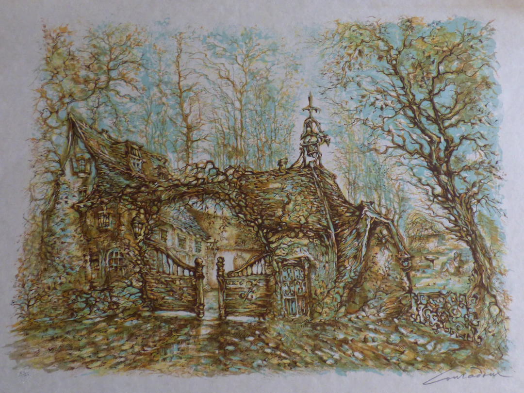 Daniel LOURADOUR - La ferme enchantée, circa 1970 - Lithographie originale