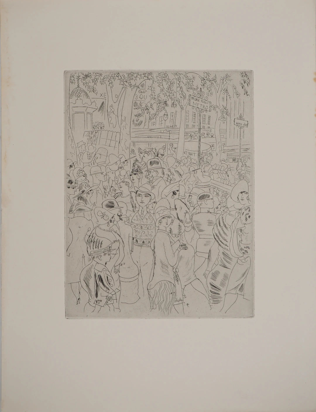 Chas LABORDE : Boulevard des Capucines, Gravure originale