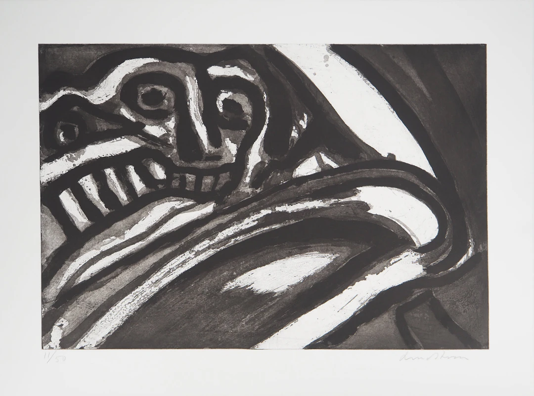 Bengt LINDSTROM : Deux personnages - Gravure originale signée