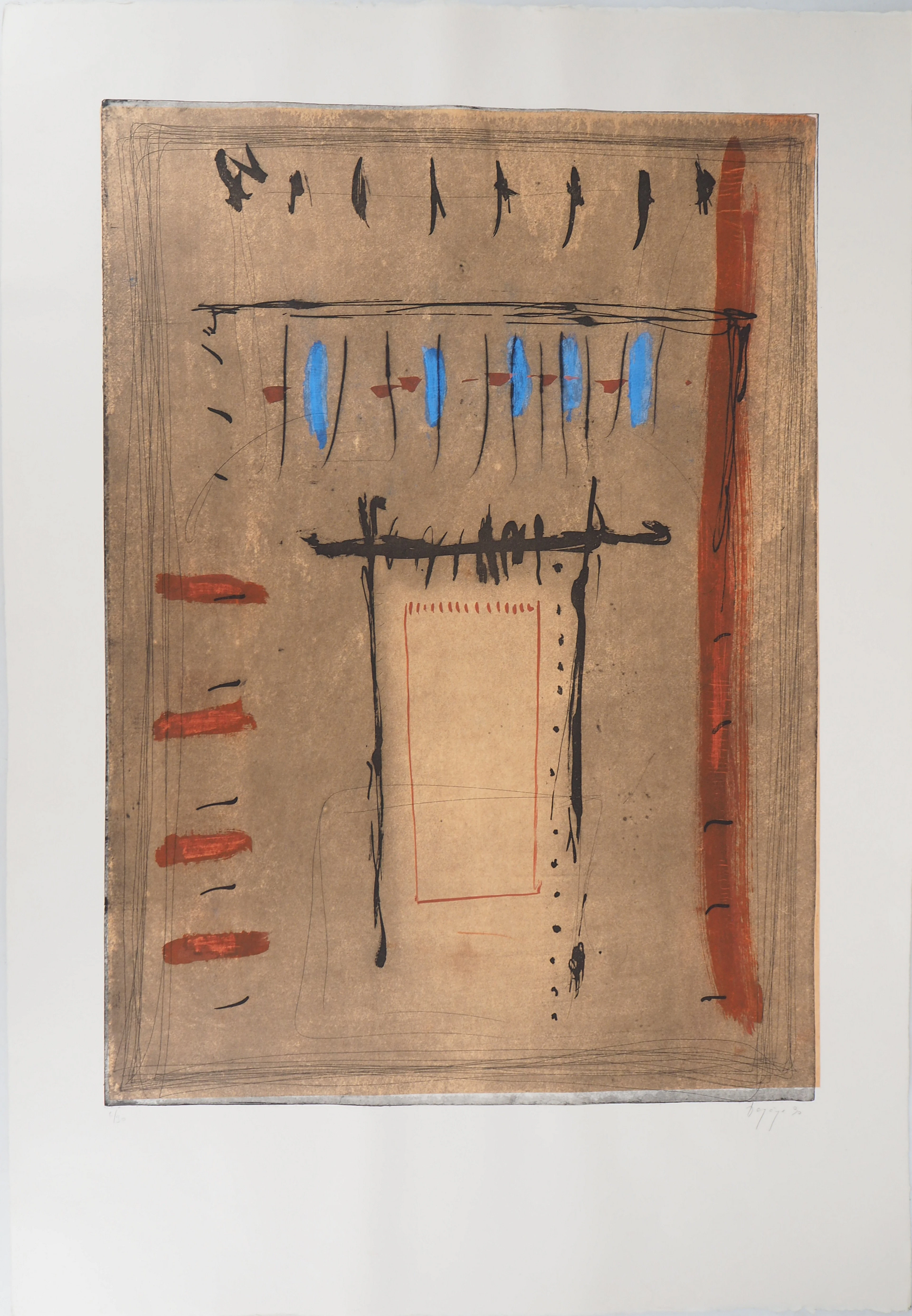 Didier HAGEGE : L’entrée- Gravure originale signée