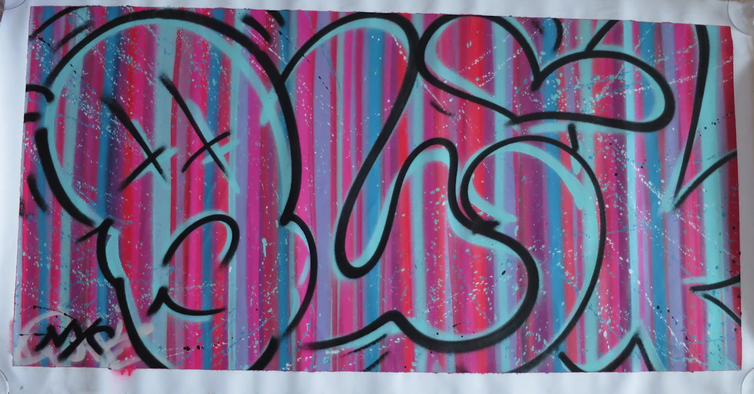 QUIK (Lin Felton) - Oct1-B 133 x 71 cm 2019 - Aérosol sur toile signée