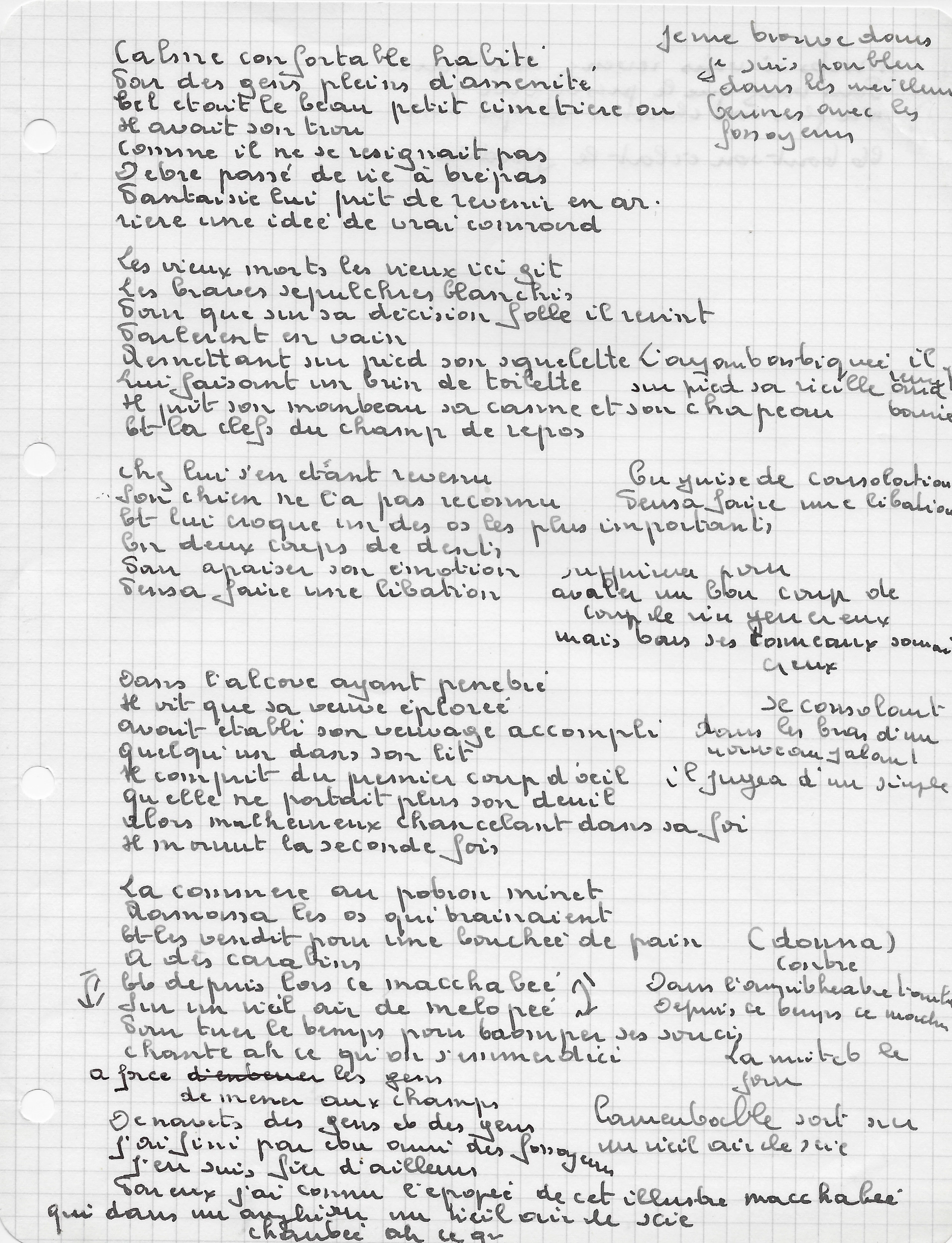 Georges BRASSENS - Chanson autographe