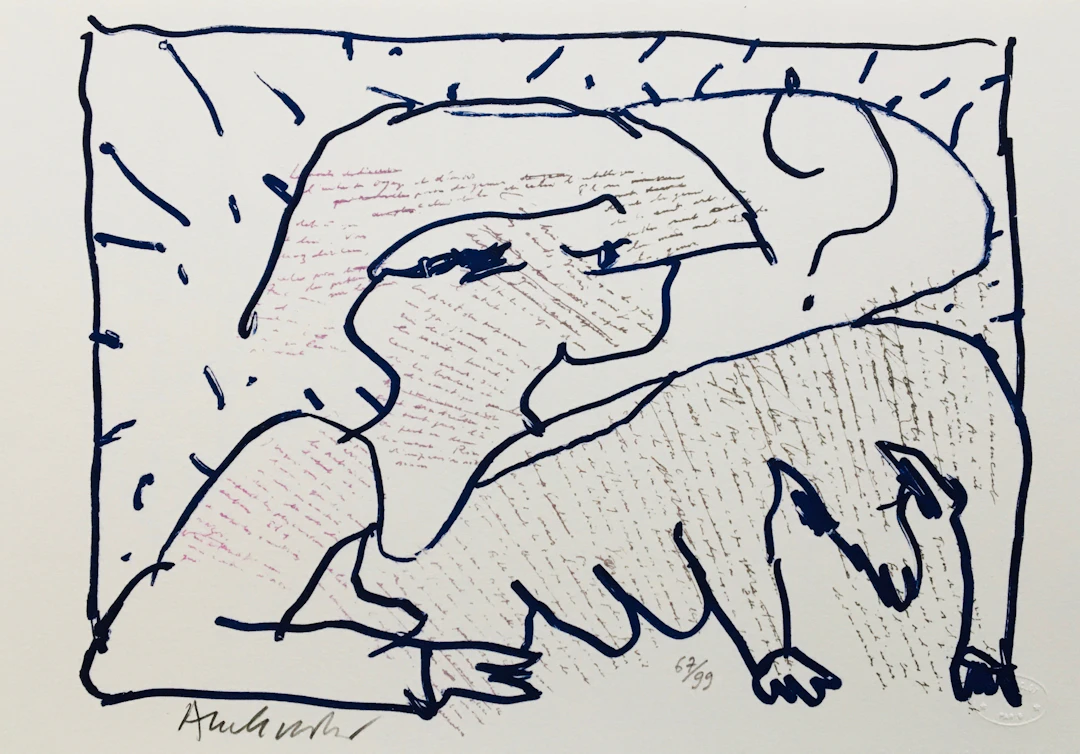Pierre ALECHINSKY - Sans-titre, 2013 - Lithographie originale signée au crayon