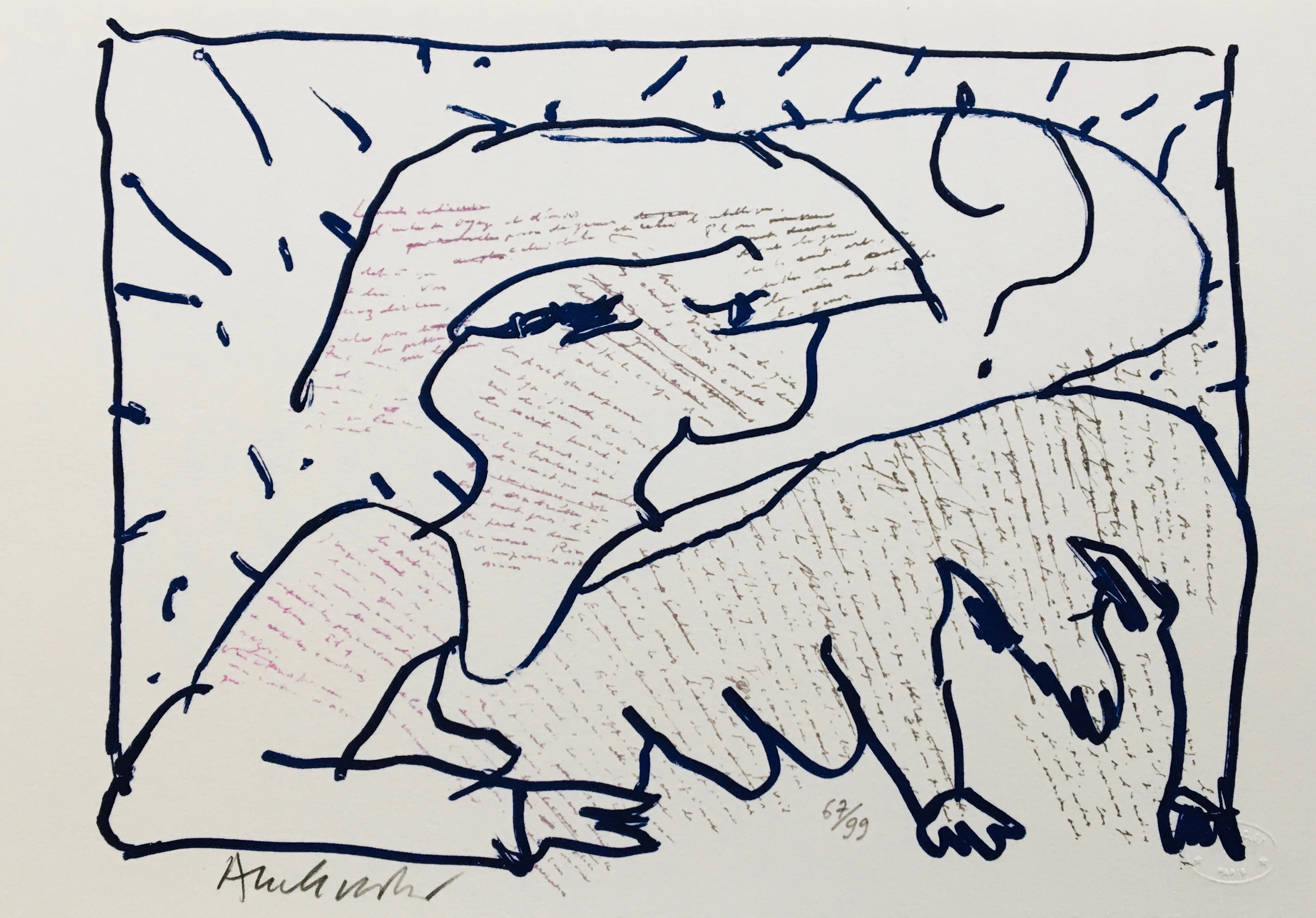 Pierre ALECHINSKY - Sans-titre, 2013 - Lithographie originale signée au crayon