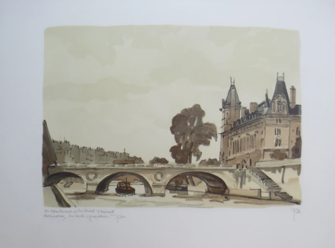 Robert YAN - Le Pont-Neuf - Lithographie signée et dédicacée
