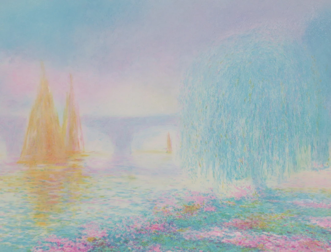 Claude MANOUKIAN - Le saule pleureur - Lithographie signée et dédicacée