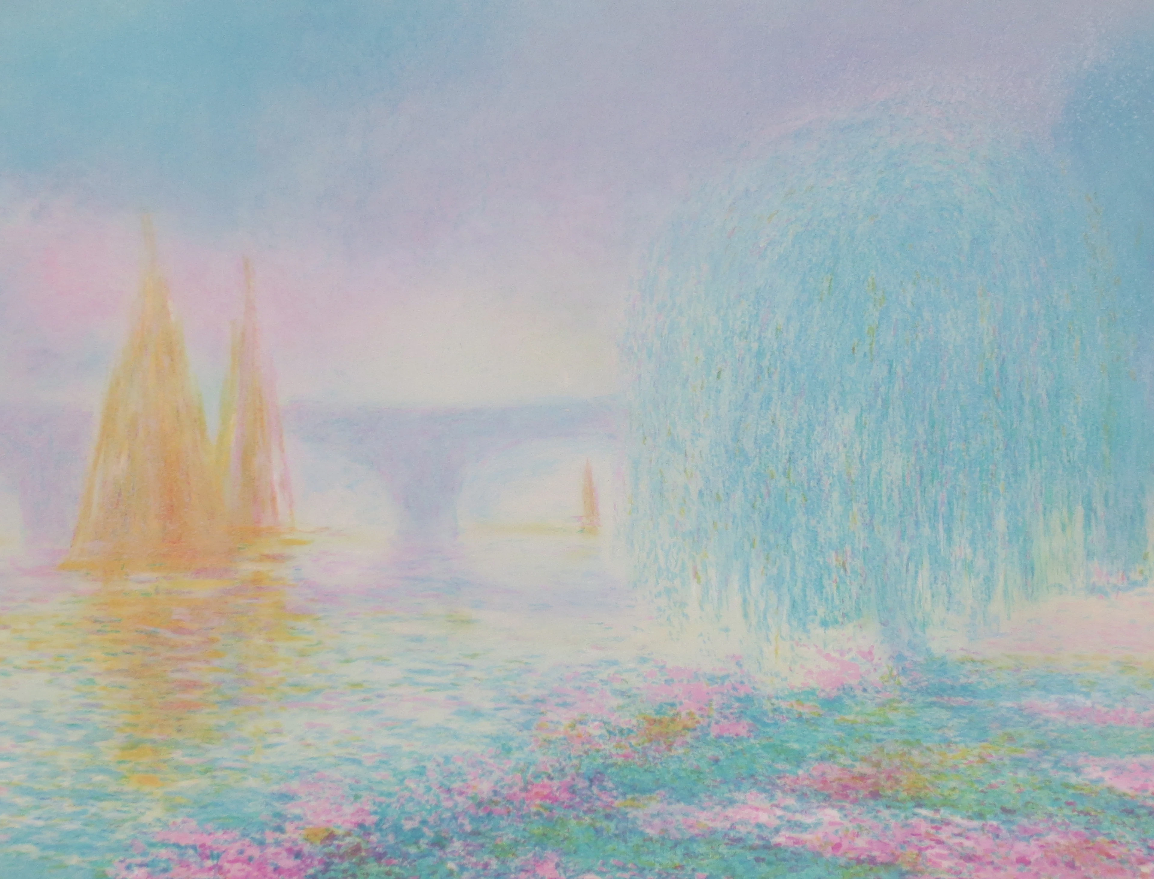 Claude MANOUKIAN - Le saule pleureur - Lithographie signée et dédicacée