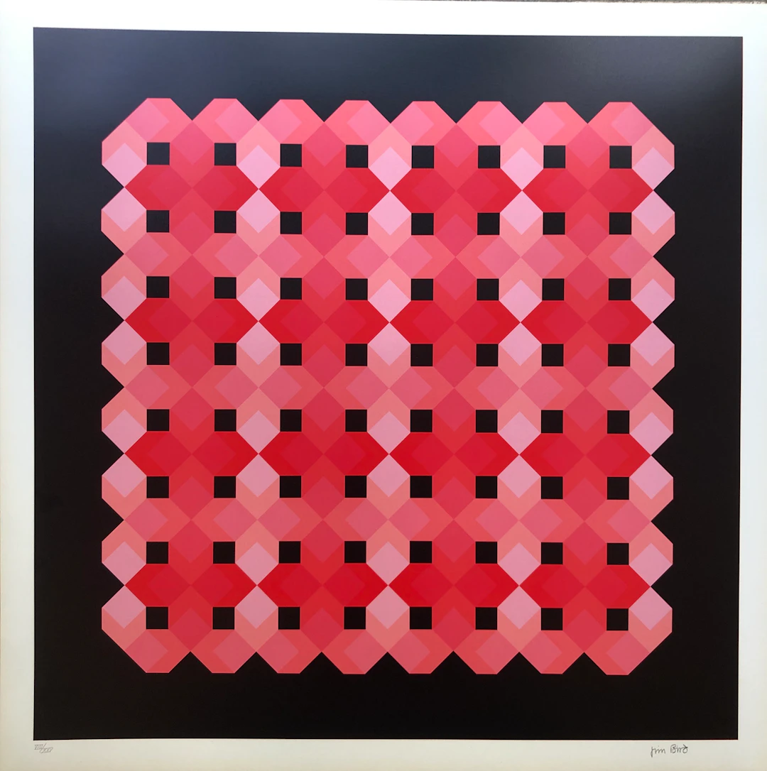 Jim BIRD - Tribute to Vasarely 11, 1972 - Photolithographie sur papier