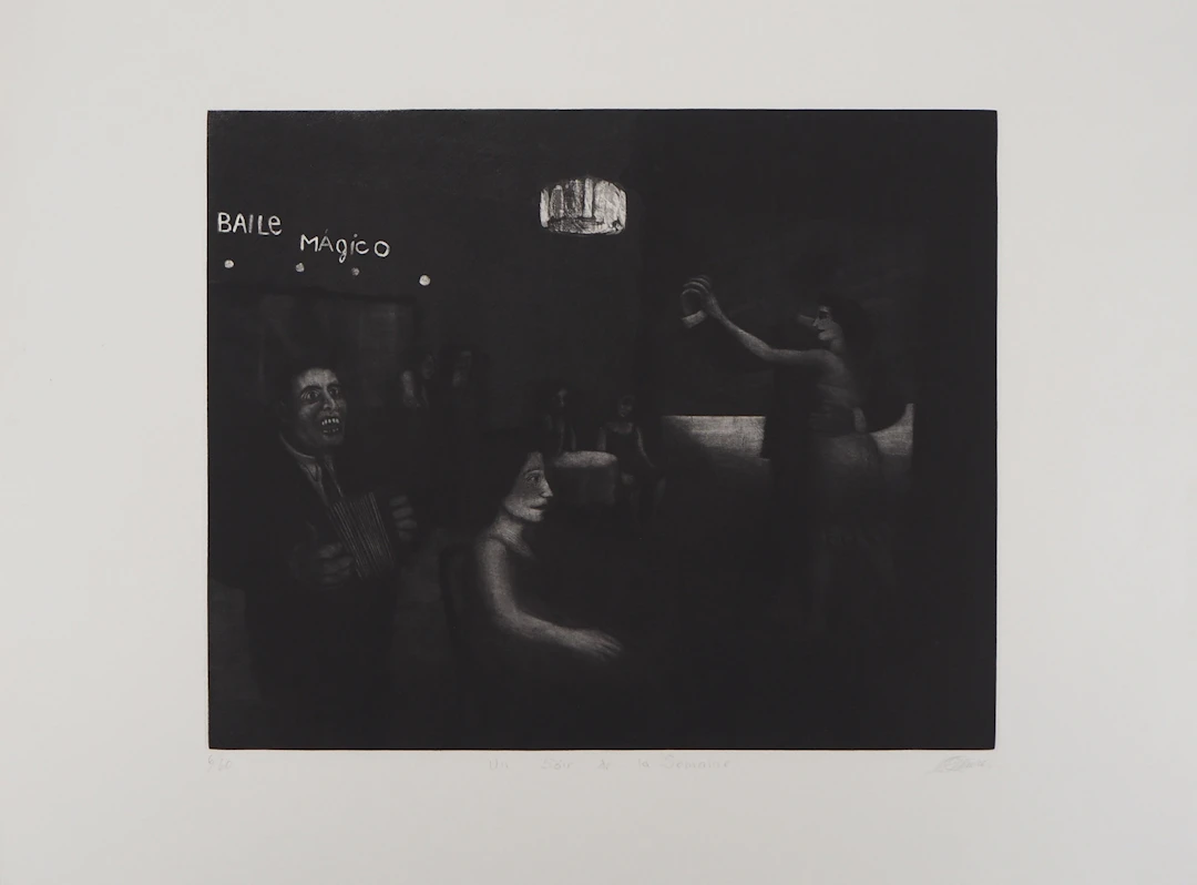 Richard DAVIES : Un soir de la semaine - Gravure originale signée