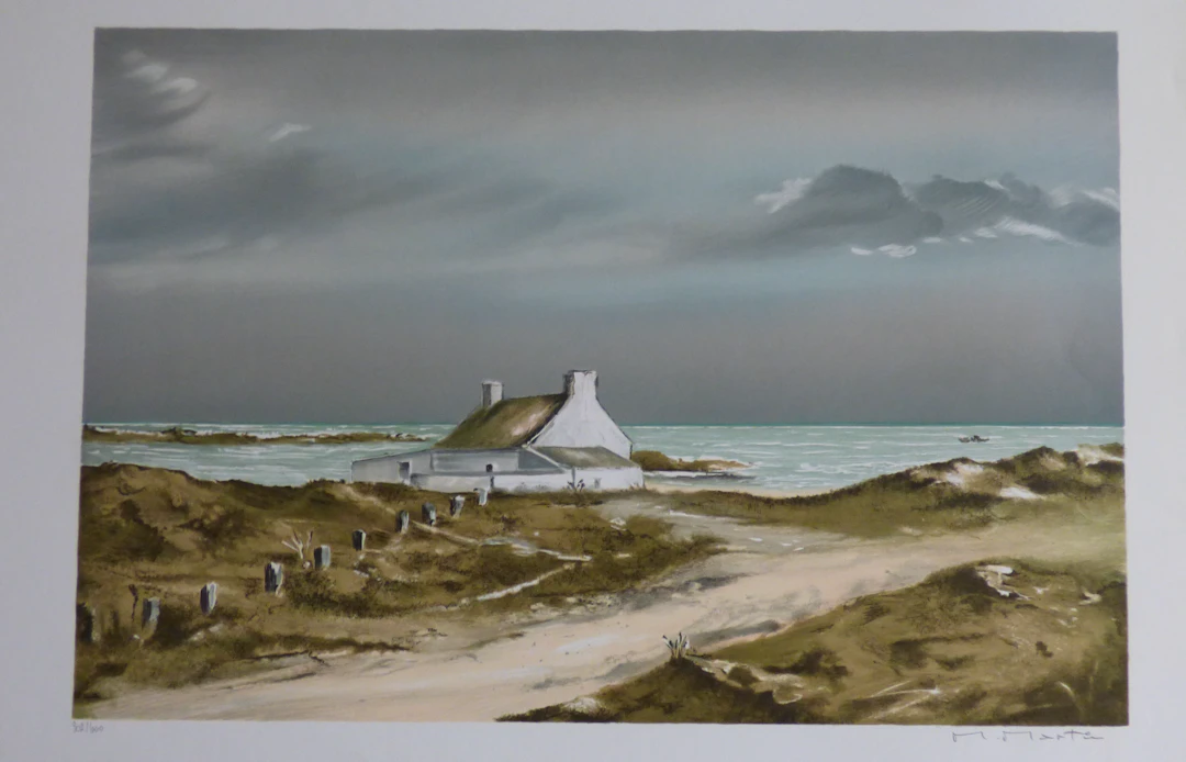 Maurice MARTIN - La maison de pêcheurs, 1960 - Lithographie originale