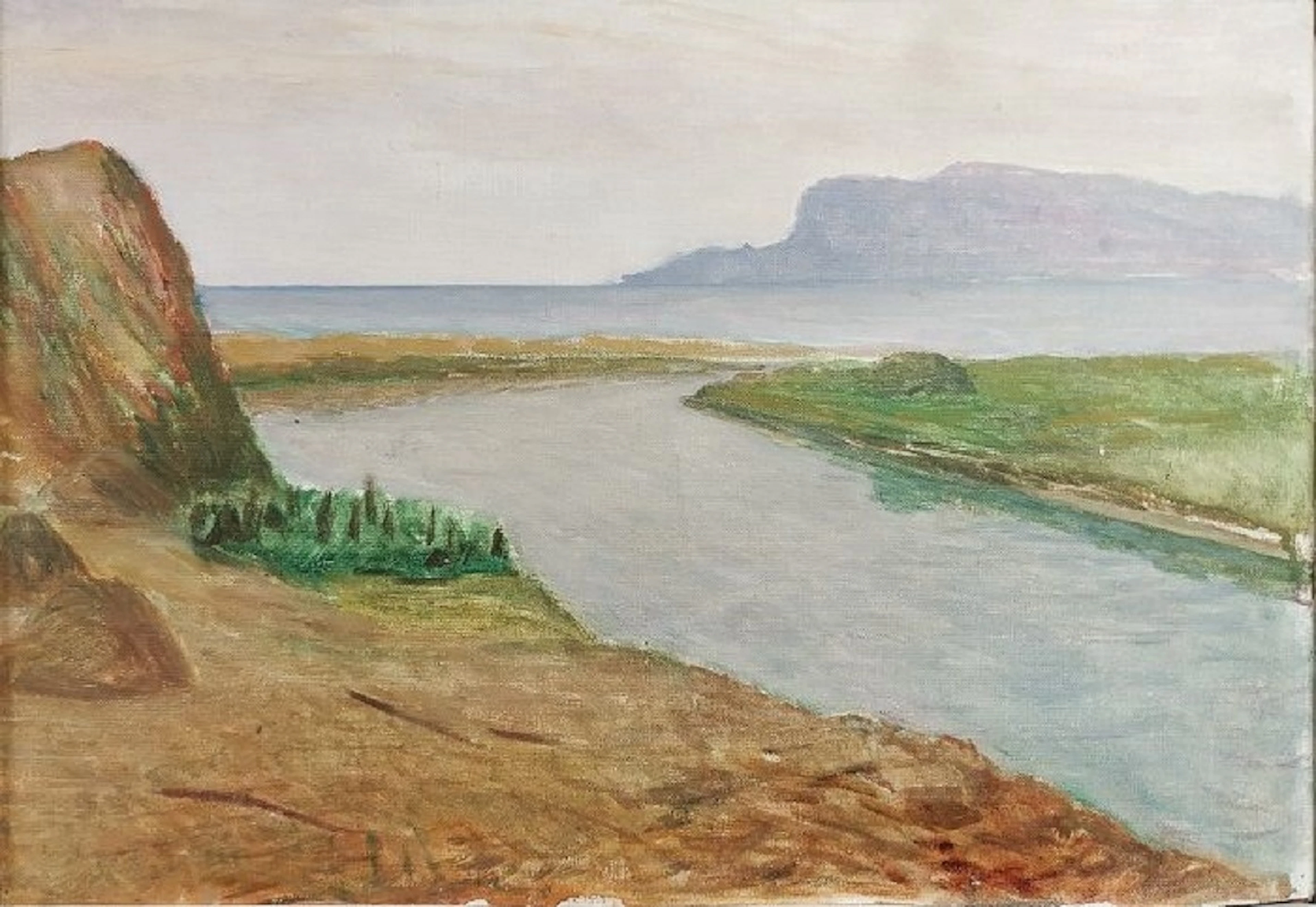 Giovanni MALESCI - La Fiumara avec vue sur Castiglione della Pescaia