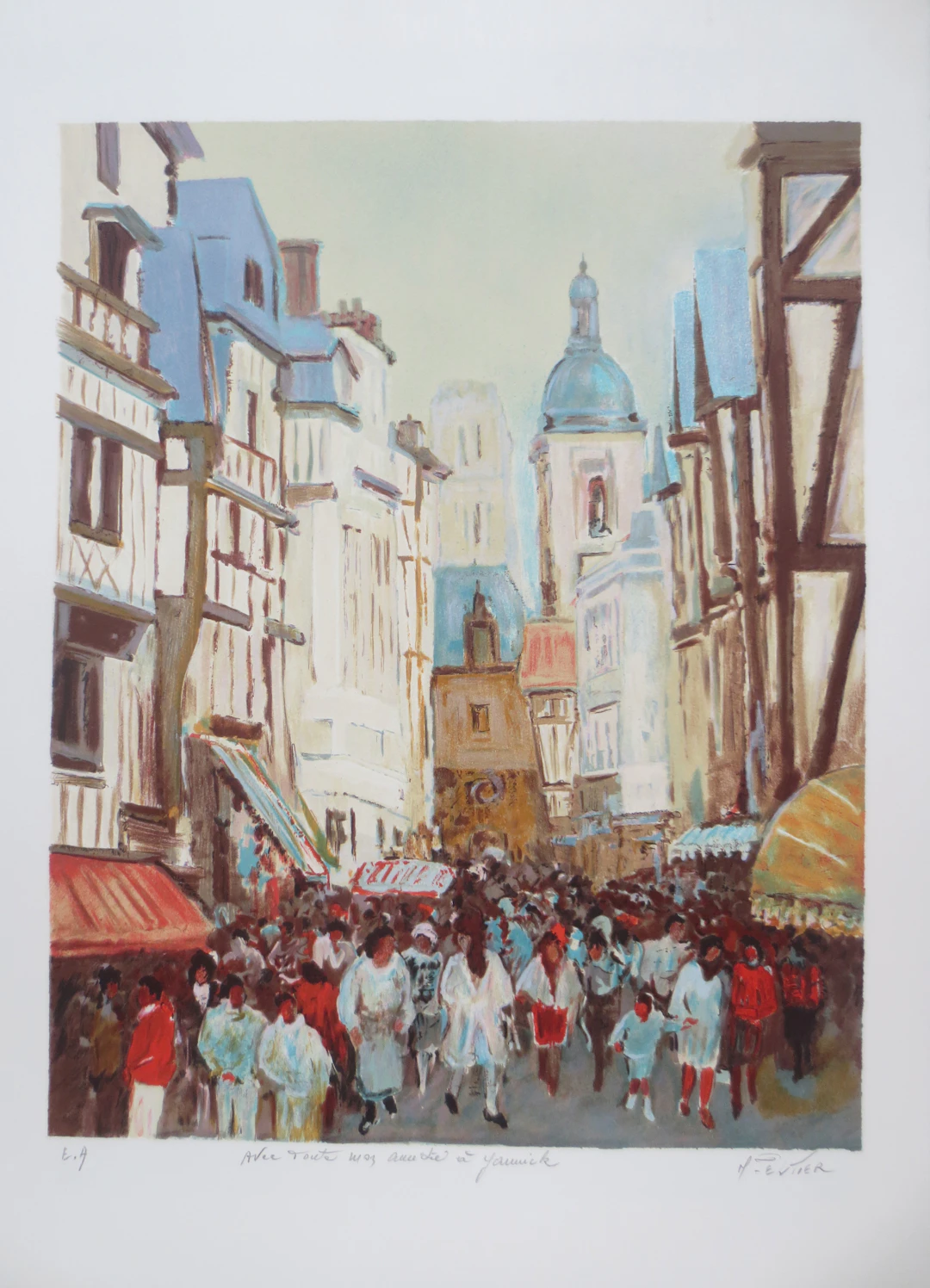 Marcel PELTIER - Rouen - Lithographie signée et dédicacée