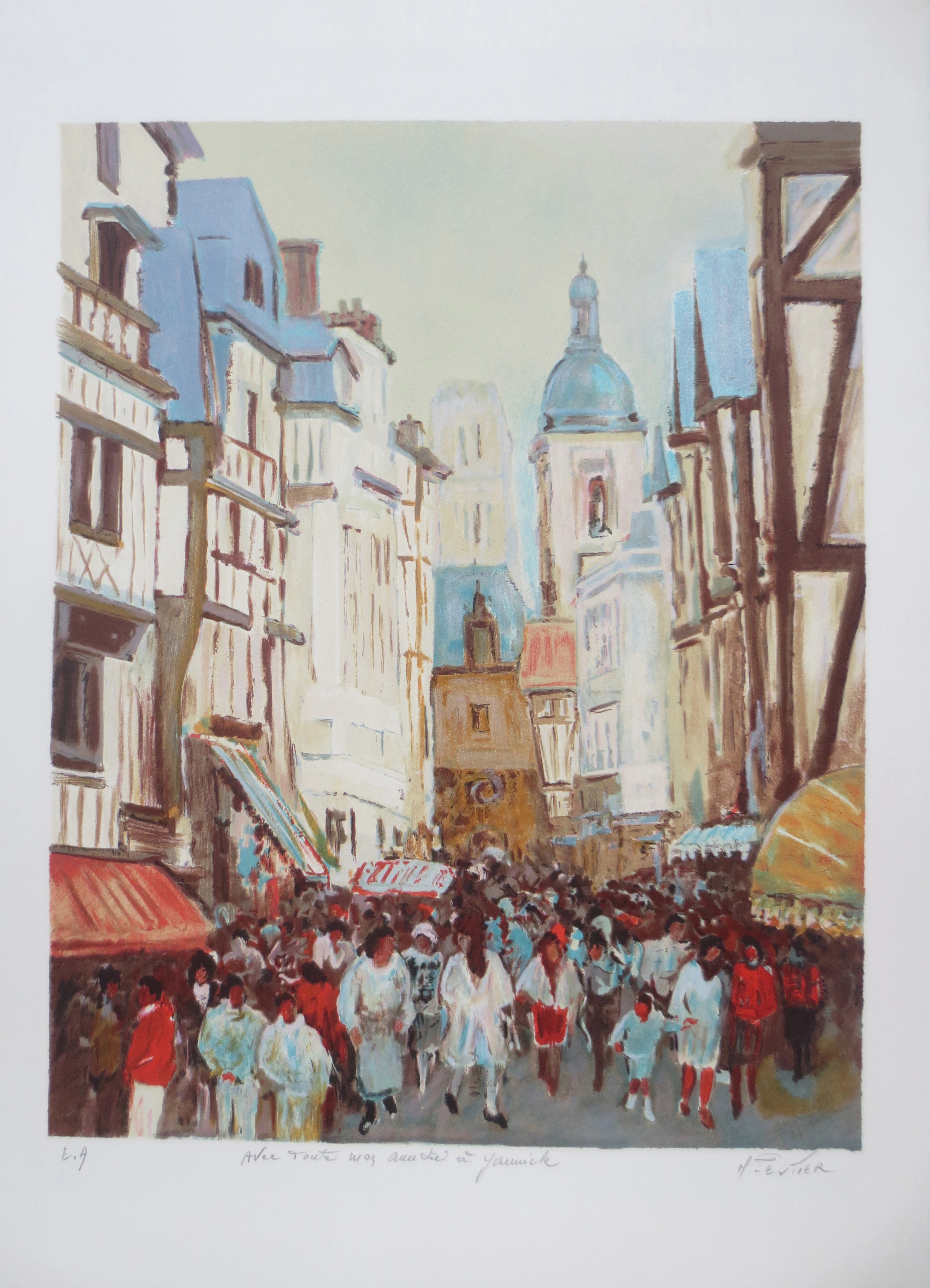 Marcel PELTIER - Rouen - Lithographie signée et dédicacée