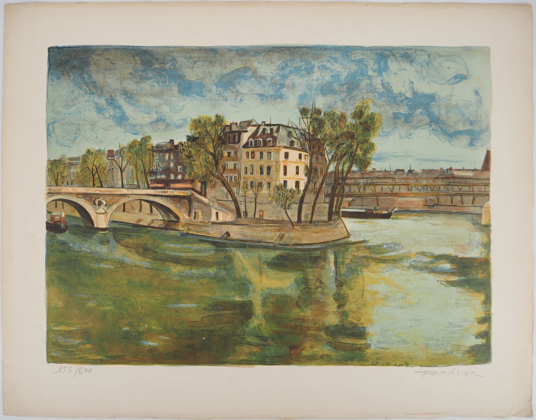 Roger FORISSIER (1924-2003), Paris, L'île Saint-Louis - Lithographie