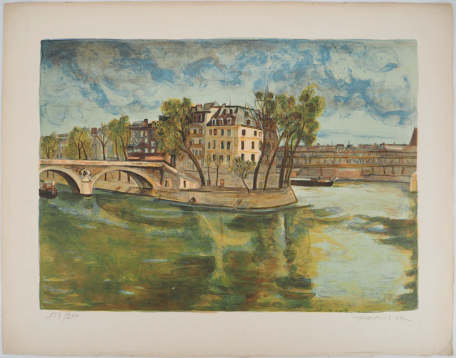 Roger FORISSIER (1924-2003), Paris, L'île Saint-Louis - Lithographie