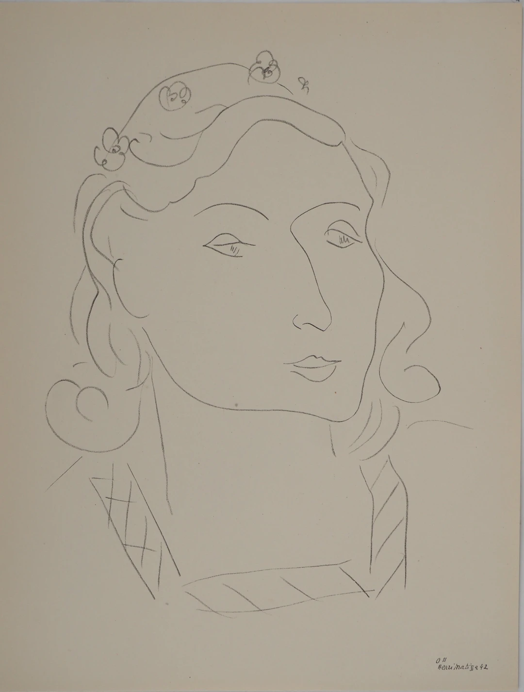 Henri MATISSE : Ornement floral, Lithographie signée