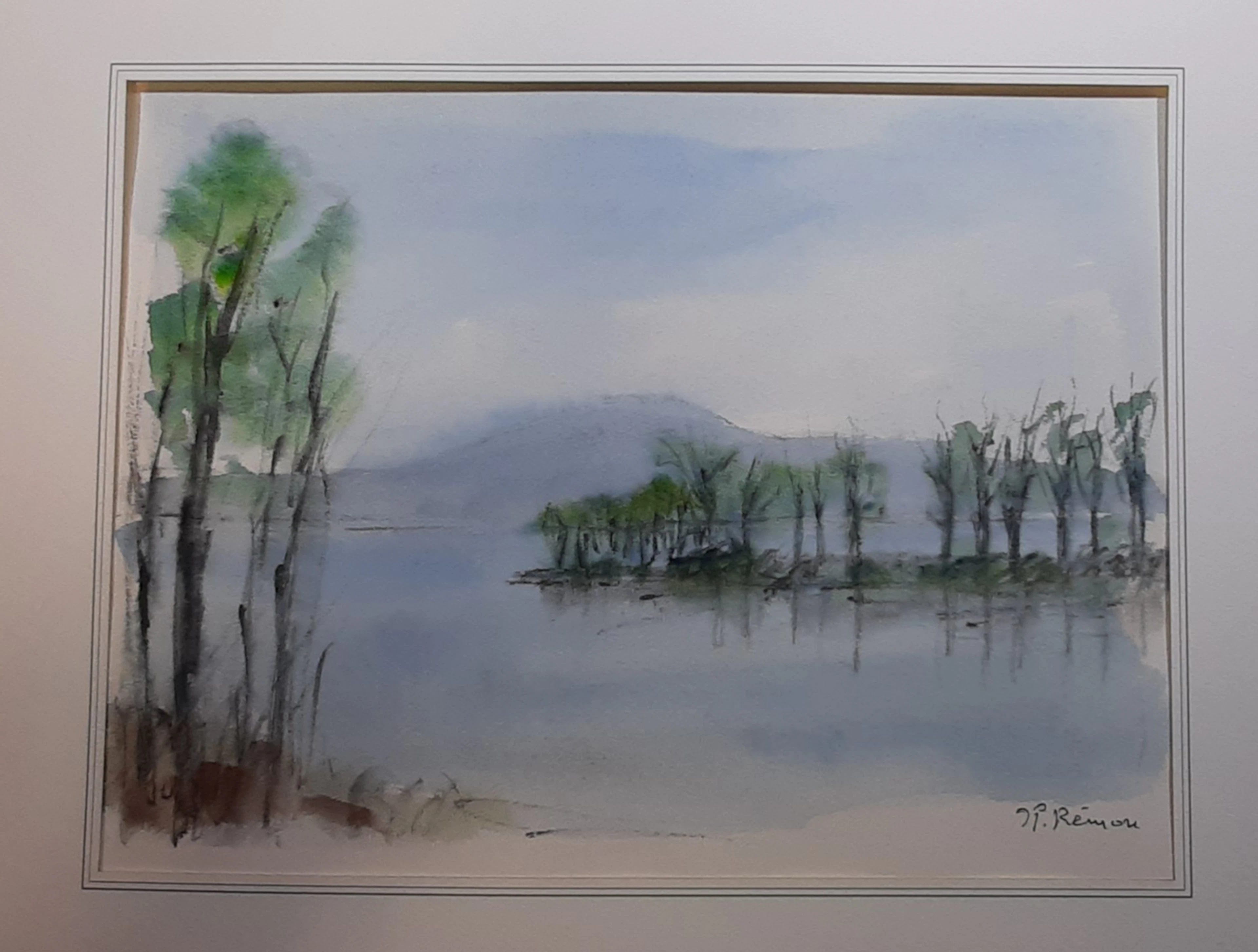 Jean Pierre REMON - L’embouchure du Rhône dans le Léman, 2008 - Aquarelle