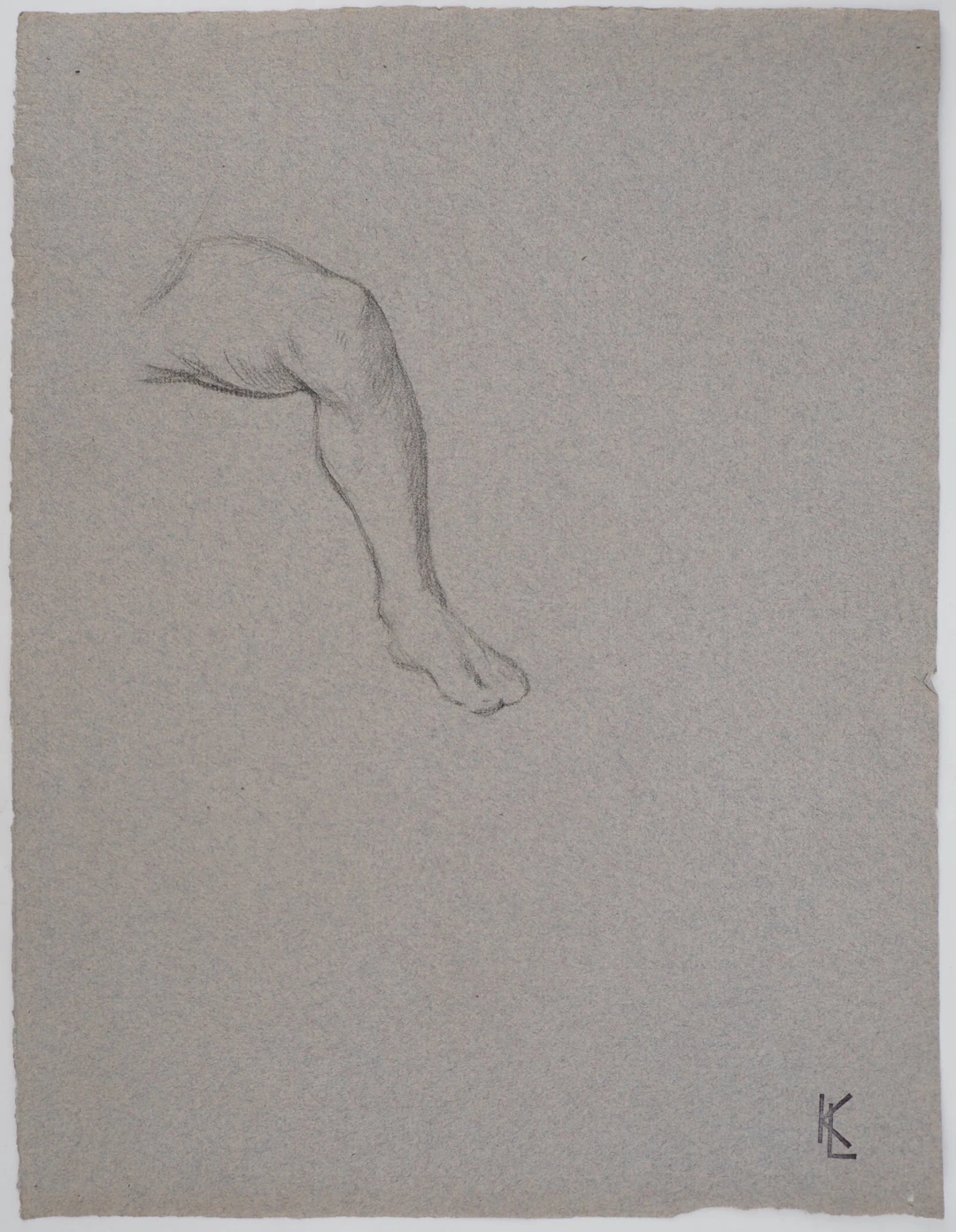 Léopold Franz KOWALSKI: Étude d’une jambe, dessin original
