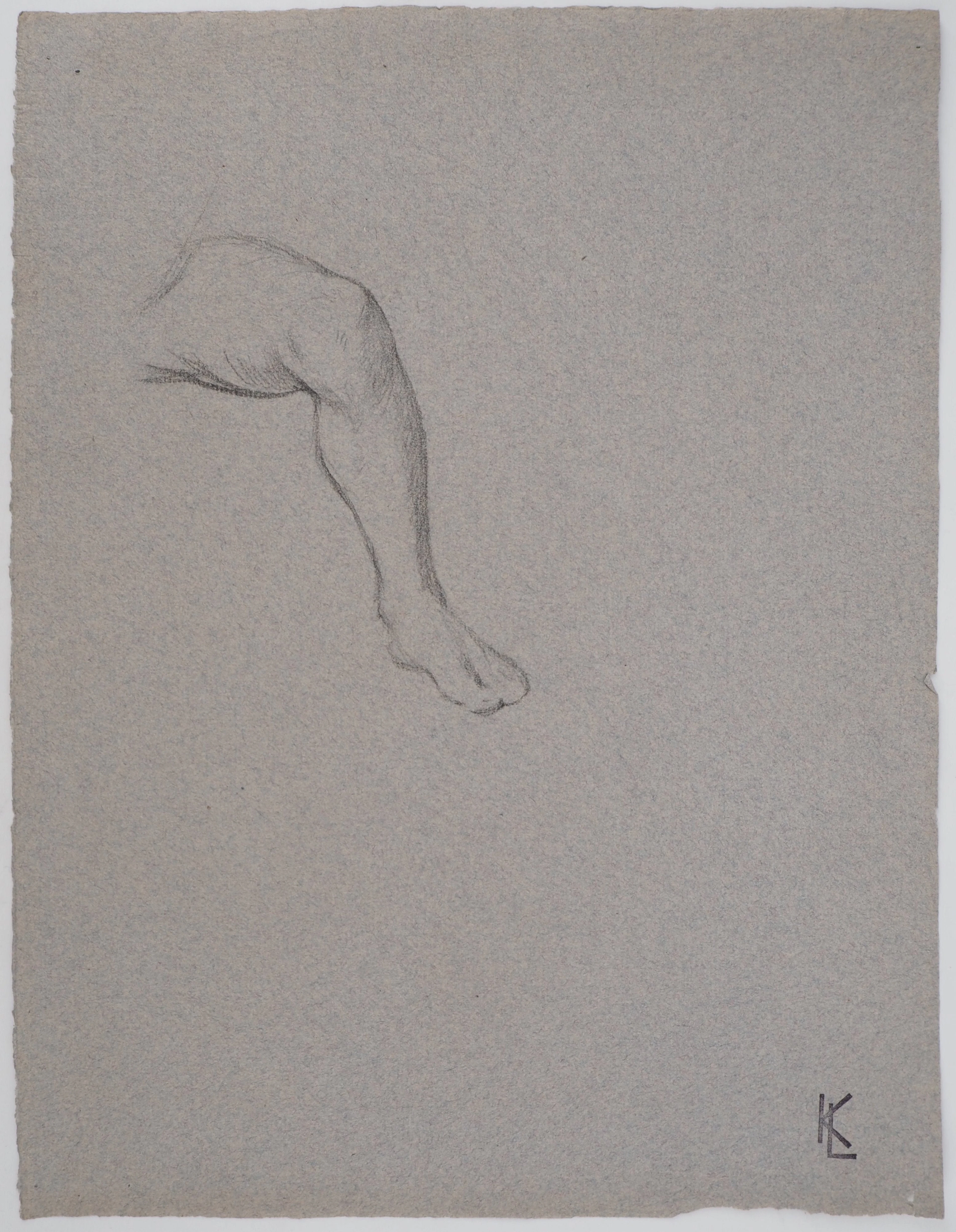 Léopold Franz KOWALSKI: Étude d’une jambe, dessin original